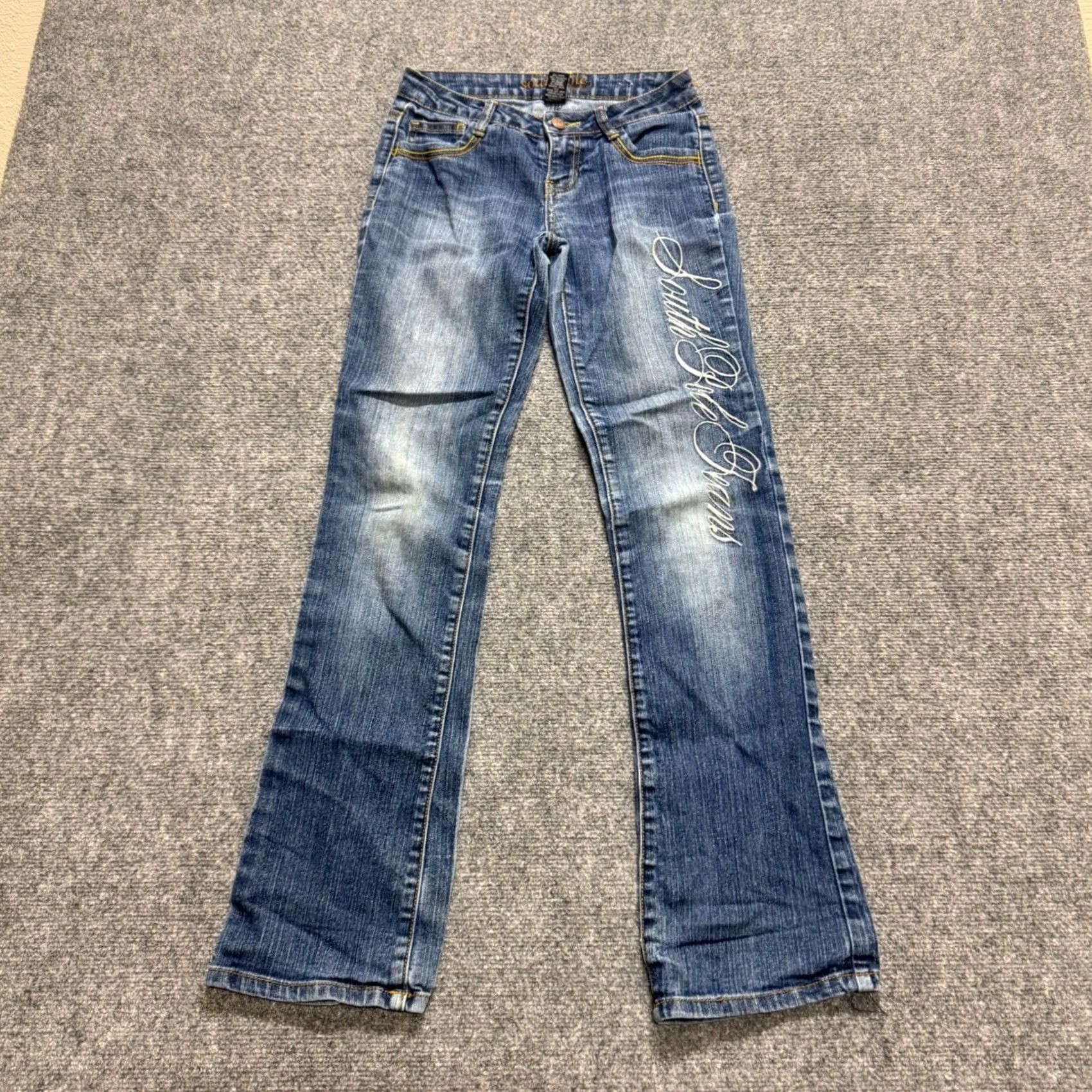 Southpole VTG Southpole Jeans Womens XS Regular Size Blue Washed Y2K Slim Boot Embroidered Womens Jeans Size 26" / US 2 / IT 38 - 2 Thumbnail