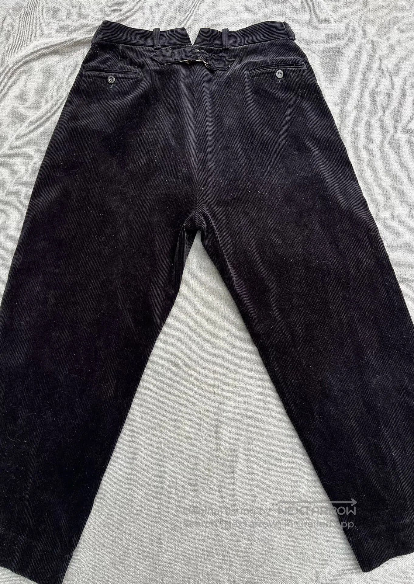 Vintage Black Wide-Leg Corduroy Trousers. Size 30" / US 8 / IT 44 - 7 Thumbnail