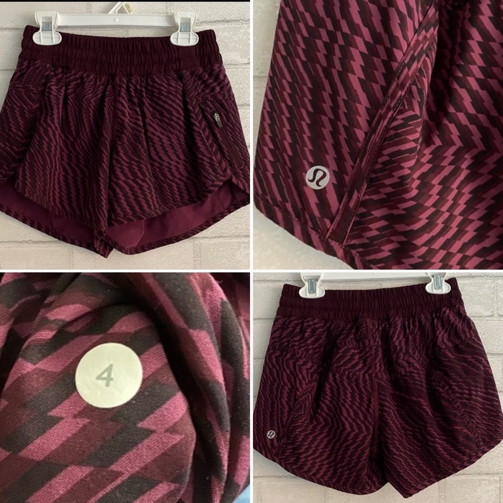 Lululemon Lululemon Tracker Short III Stretch Bordeaux Drama 4 EUC Size 24" / US 00 / IT 34 - 1 Thumbnail