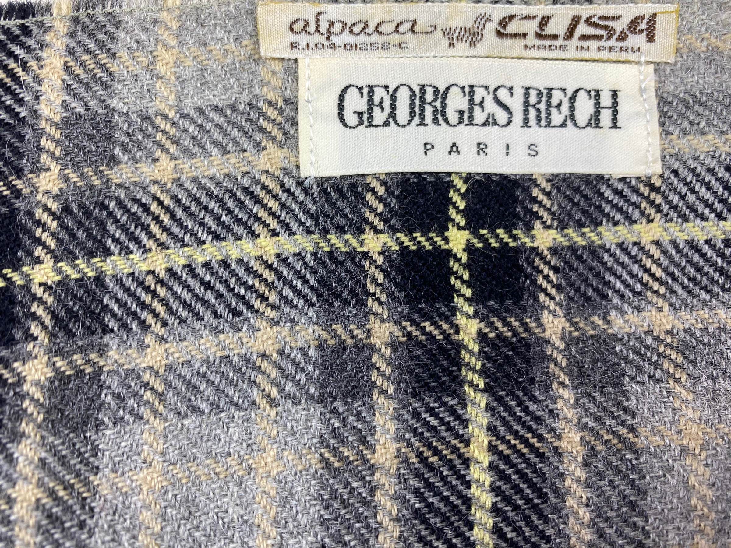 Vintage Vintage Georges Rech Paris Gray Checkered Wool Scarf Size ONE SIZE - 8 Thumbnail