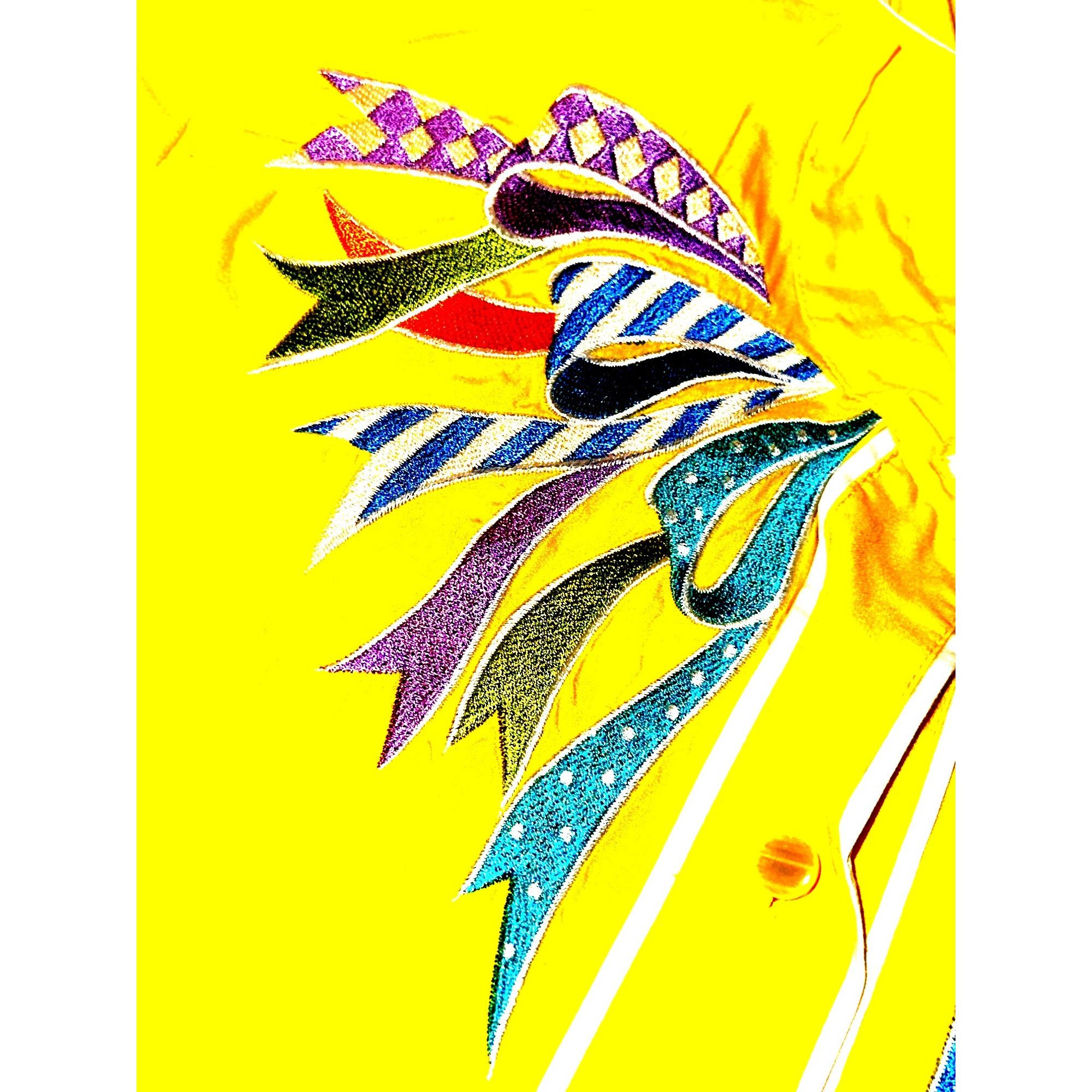 Bob Mackie Bob Mackie Wearable Art Yellow Embroidered Shirt Vintage But Size M / US 6-8 / IT 42-44 - 9 Thumbnail