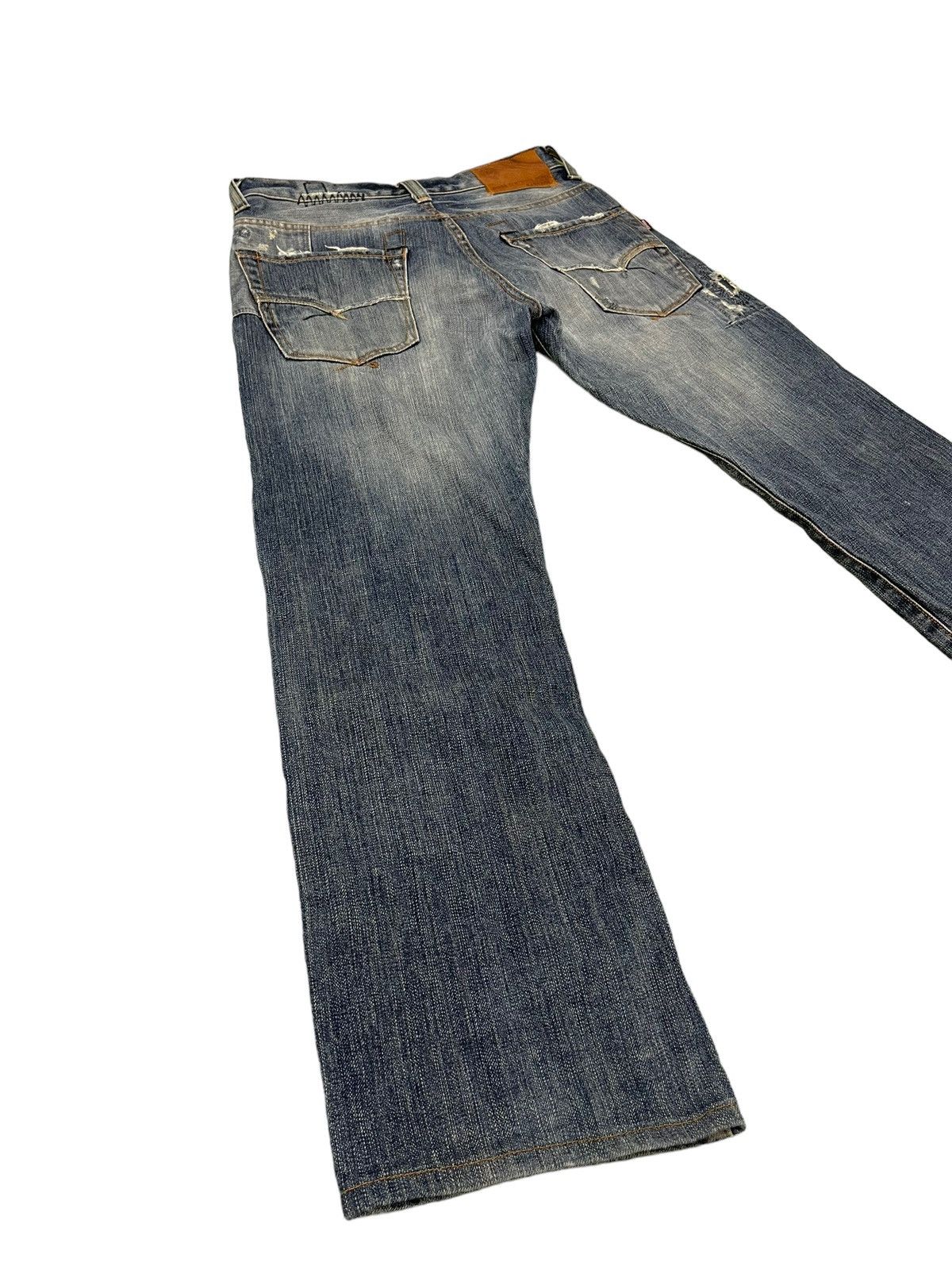 Japanese Brand Boro Jeans Bartacks Japan Patchwork Denim Cropped 7🟦9 Size US 29 - 14 Thumbnail