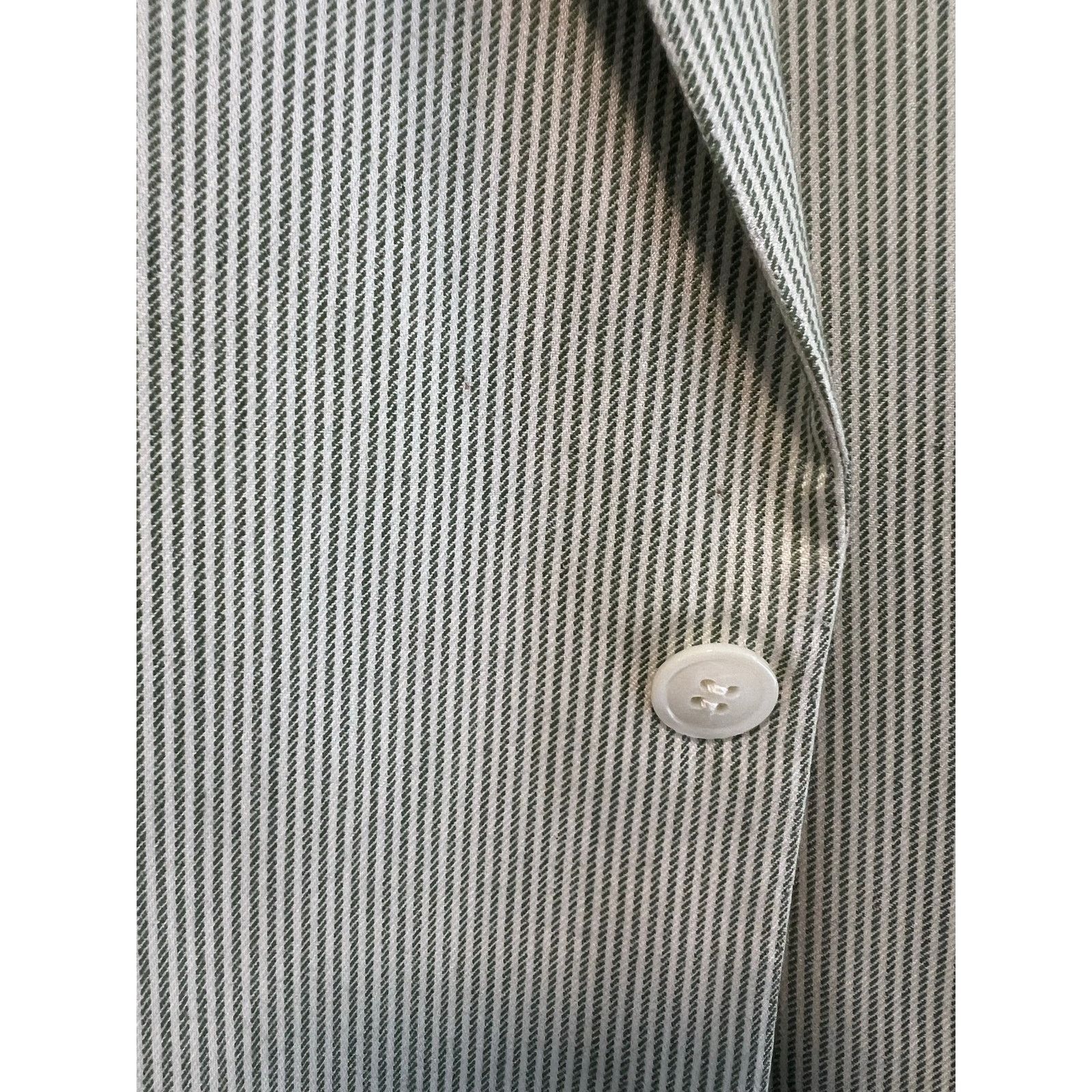 Brioni Brioni Cashmere & Silk Green White Pinstripe Suit Jacket 46R Size 46R - 6 Thumbnail