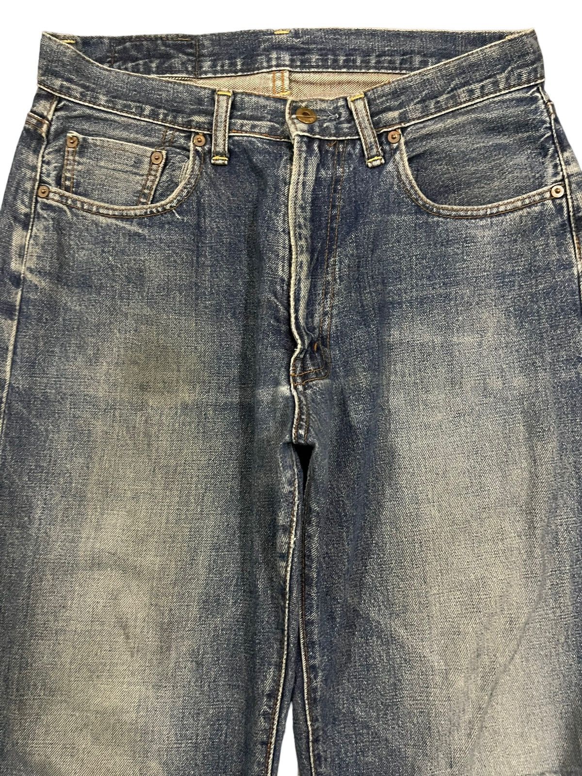 14th Addiction Vintage Japanese Brand Blue Wash Distress Baggy Jeans Size US 30 / EU 46 - 3 Thumbnail