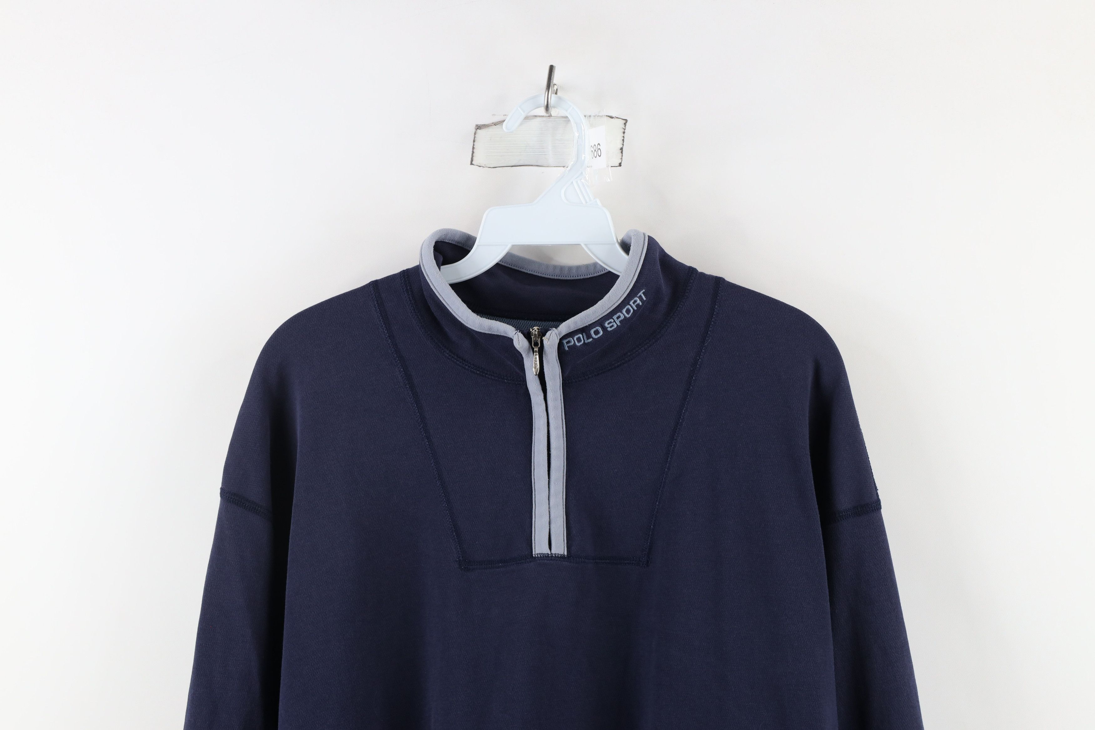 Ralph Lauren × Vintage Vintage 90s Polo Sport Ralph Lauren Half Zip Sweater Blue Size US XL / EU 56 / 4 - 2 Thumbnail