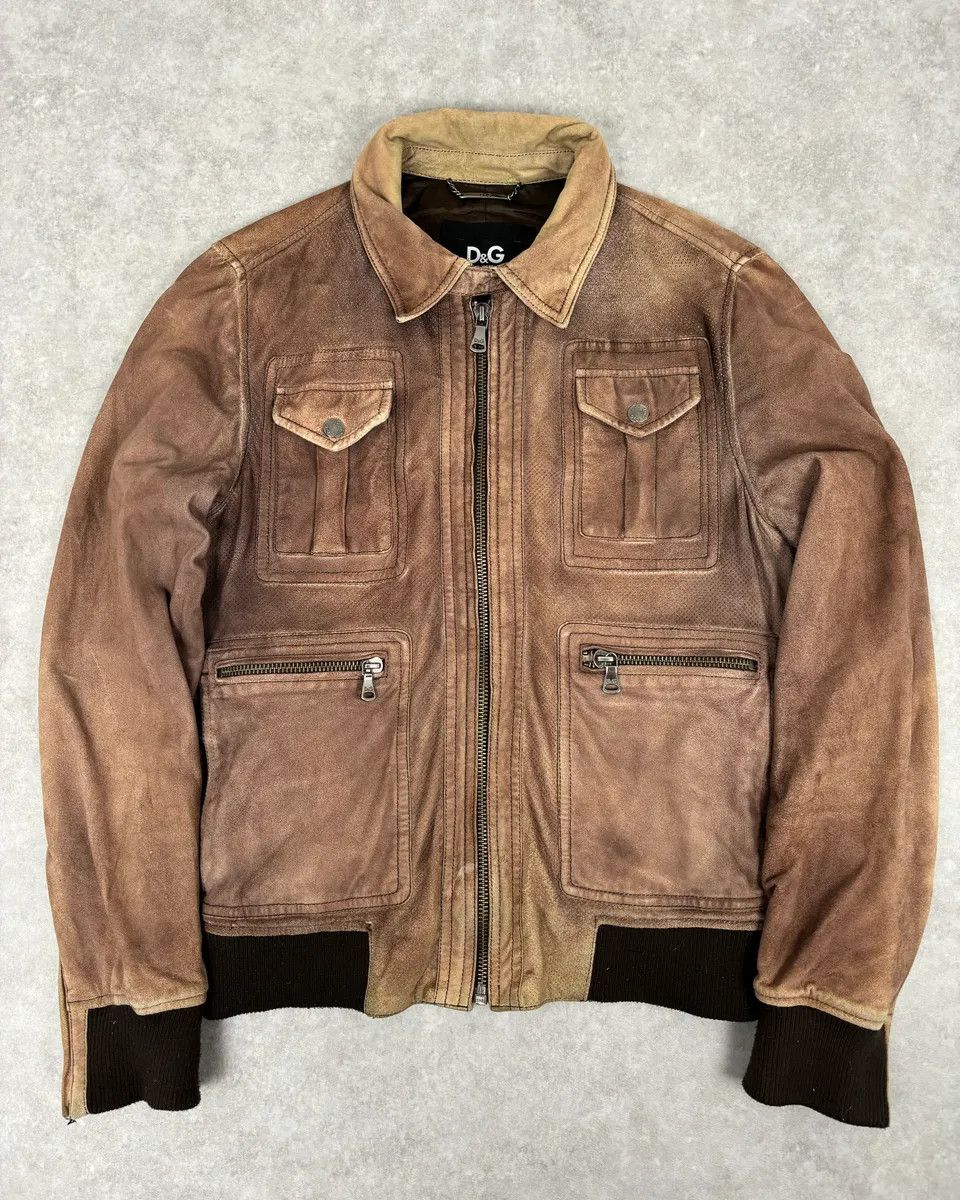 Dolce & Gabbana AW2008 Dolce & Gabbana Brown Perfored Aviator Classy Leather Jacket Size US M / EU 48-50 / 2 - 1 Thumbnail