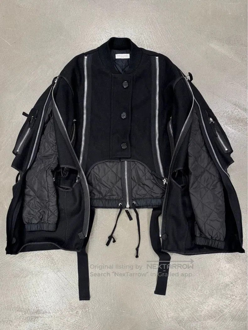 Dries Van Noten backzip double layer bomber jacket.