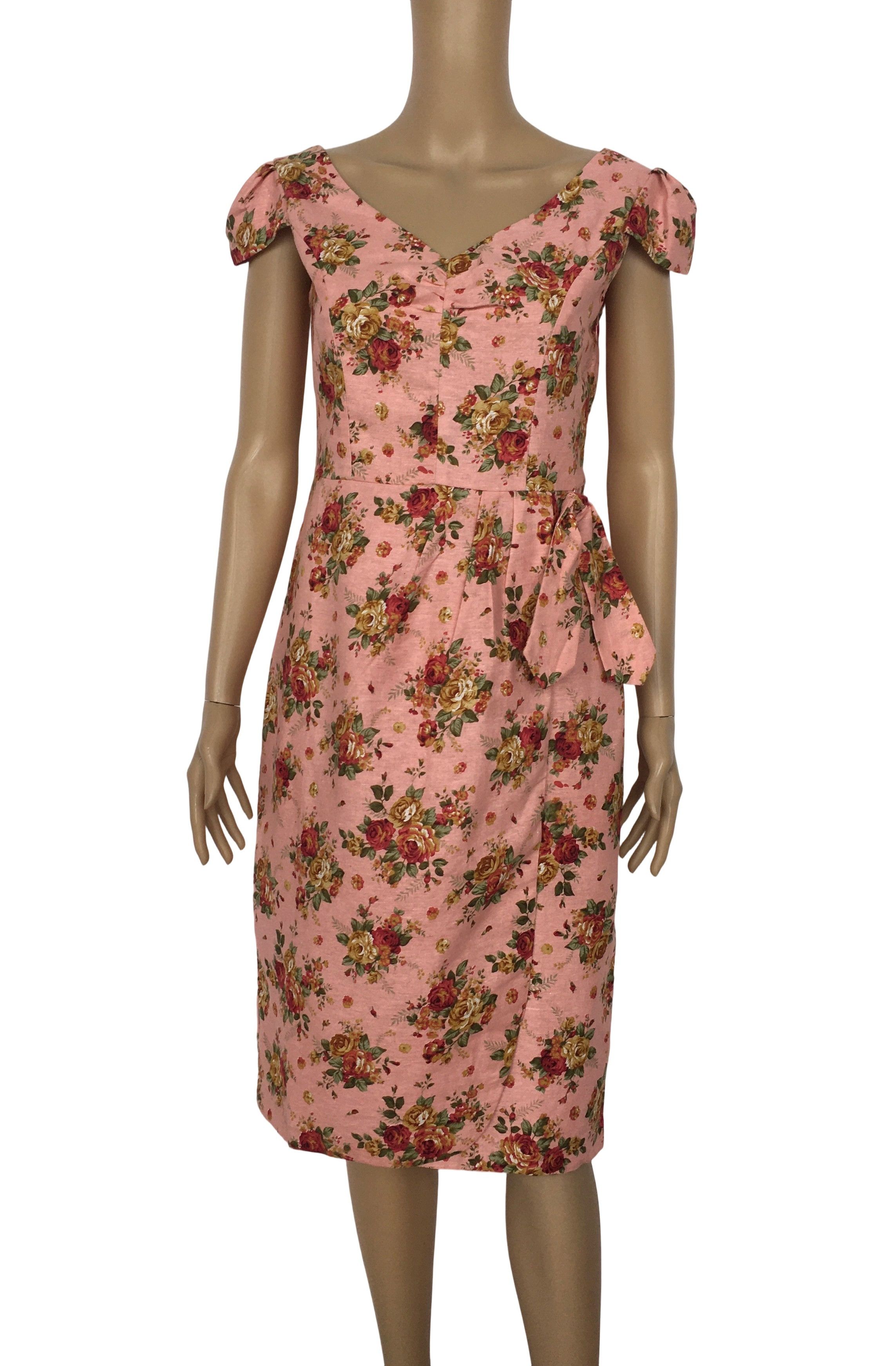 Other Floral Print Vintage Style Pencil Dress Size L / US 10 / IT 46 - 1 Thumbnail