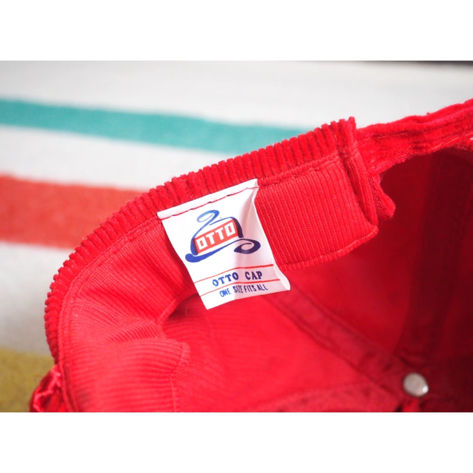 Vintage VTG 70s 80s Pioneer Telephone Co Red Corduroy Trucker Strapback Hat Cap OSFM EUC Size ONE SIZE - 5 Thumbnail