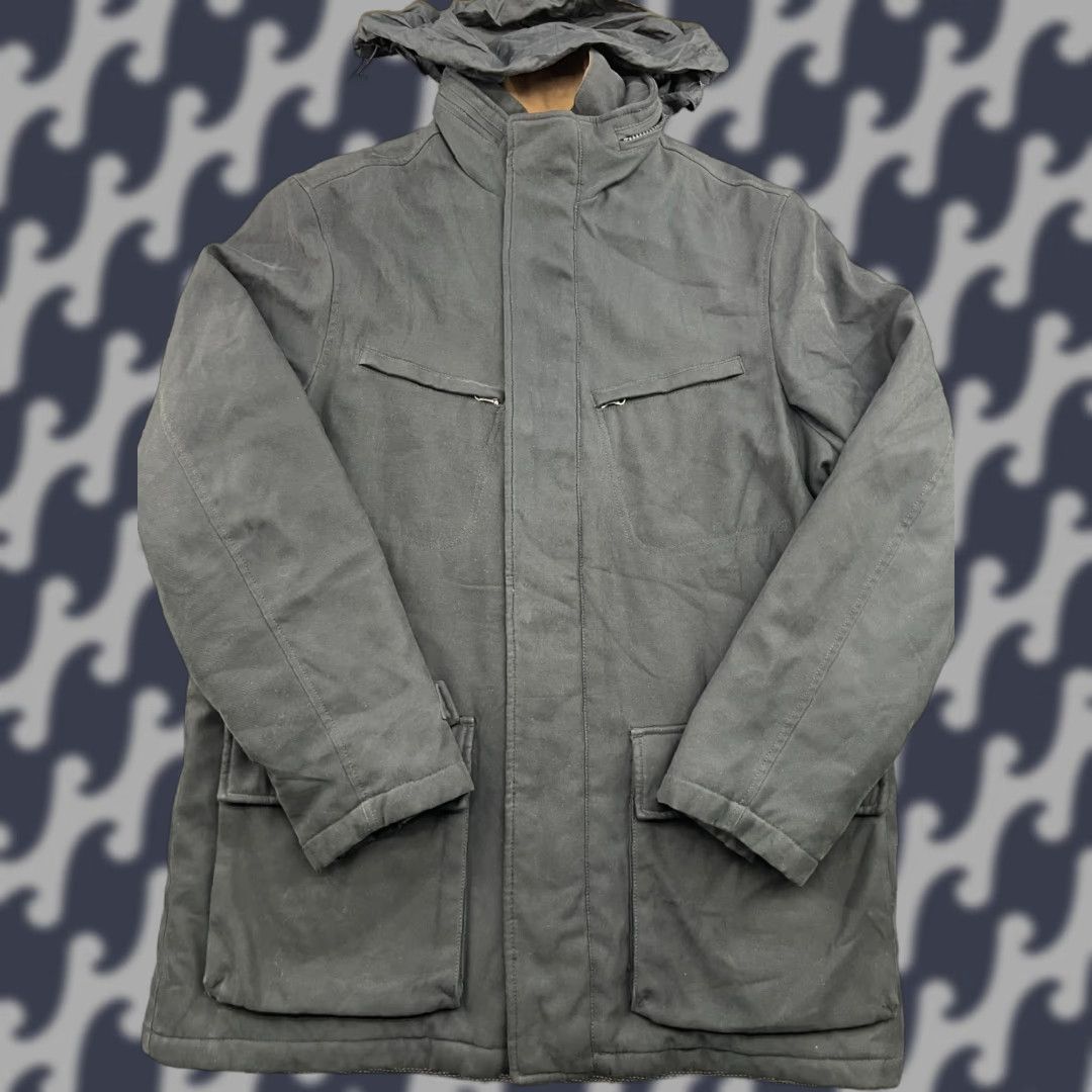 Vintage BOGGI MILANO Army Style Jacket Coat Mens L Black Hood M65 Quilted Lining Military Jacket Size US L / EU 52-54 / 3 - 1 Thumbnail