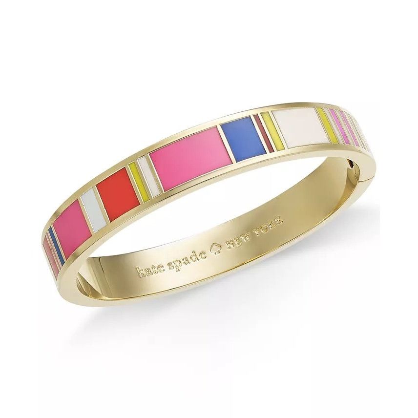 Kate Spade Kate Spade Gold Tone How Charming Enamel Bangle Bracelet Size ONE SIZE - 1 Thumbnail