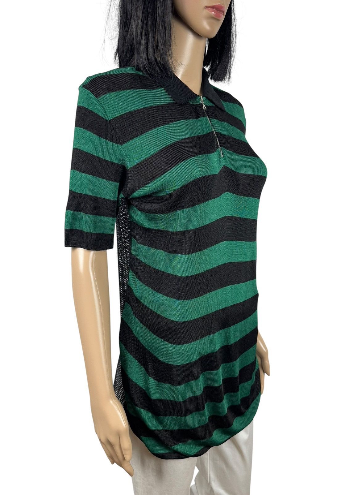 Sandro Sandro Collared Blouse Viscose Mesh Back Striped size 1 Size S / US 4 / IT 40 - 3 Thumbnail