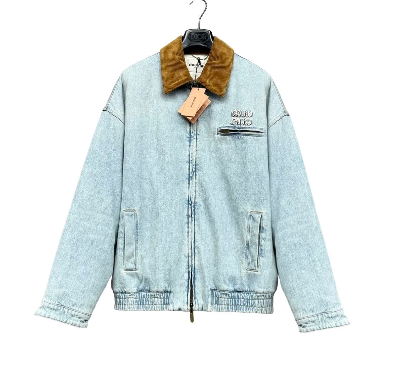 Miu Miu Miu Miu Corduroy Collar Denim Jacket IT 40 Size S / US 4 / IT 40 - 1 Thumbnail