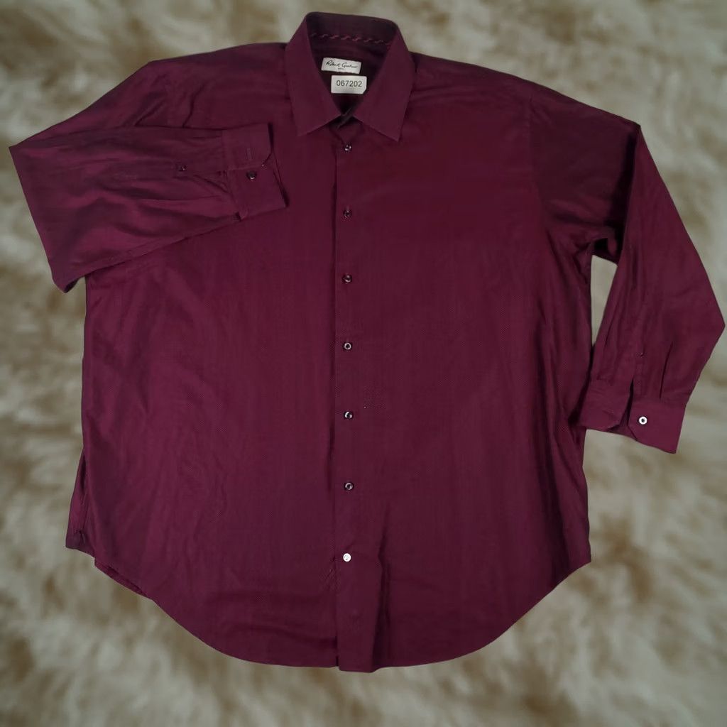 Robert Graham Robert Graham Shirt Mens Size 18 Purple 34/35 Big Button Up Long Sleeve Shirt Mens Regular Purple 19 in Collar Point Barrel Cuff Non-Iron Pockets Size US XXL / EU 58 / 5 - 1 Thumbnail