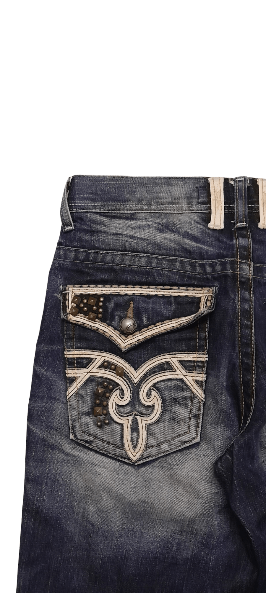 Japanese Brand CLOUD 72 Japan Disstressed Art Denim (S185) waist 33 Size US 33 - 13 Thumbnail