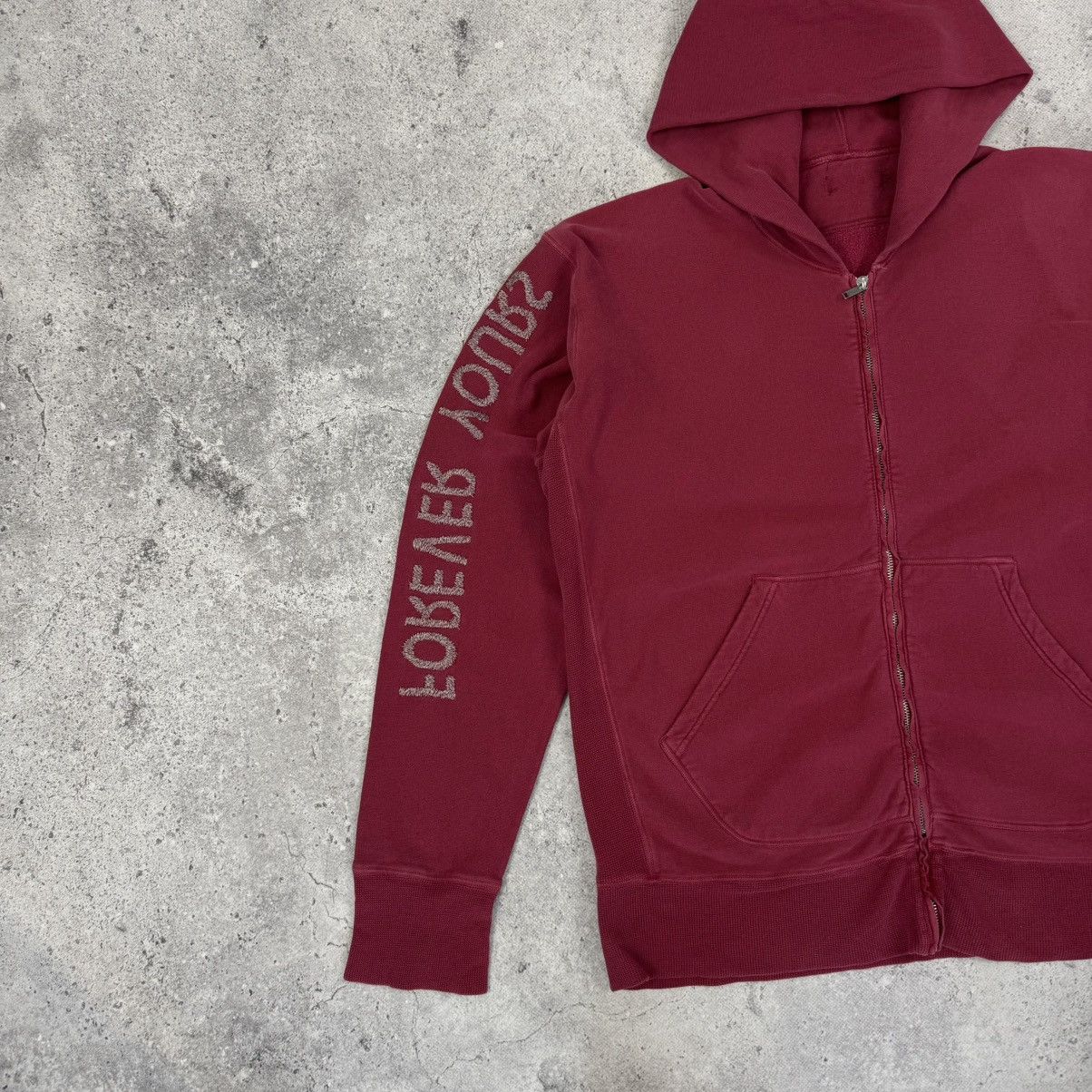 Diesel Vintage Diesel Y2K “Forever Yours” Avant Garde Zip Hoodie Size US XL / EU 56 / 4 - 4 Thumbnail