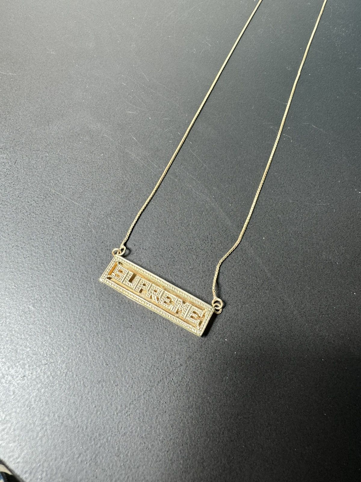 Streetwear × Supreme Rare 14k Gold Supreme Nameplate Chain | Grailed