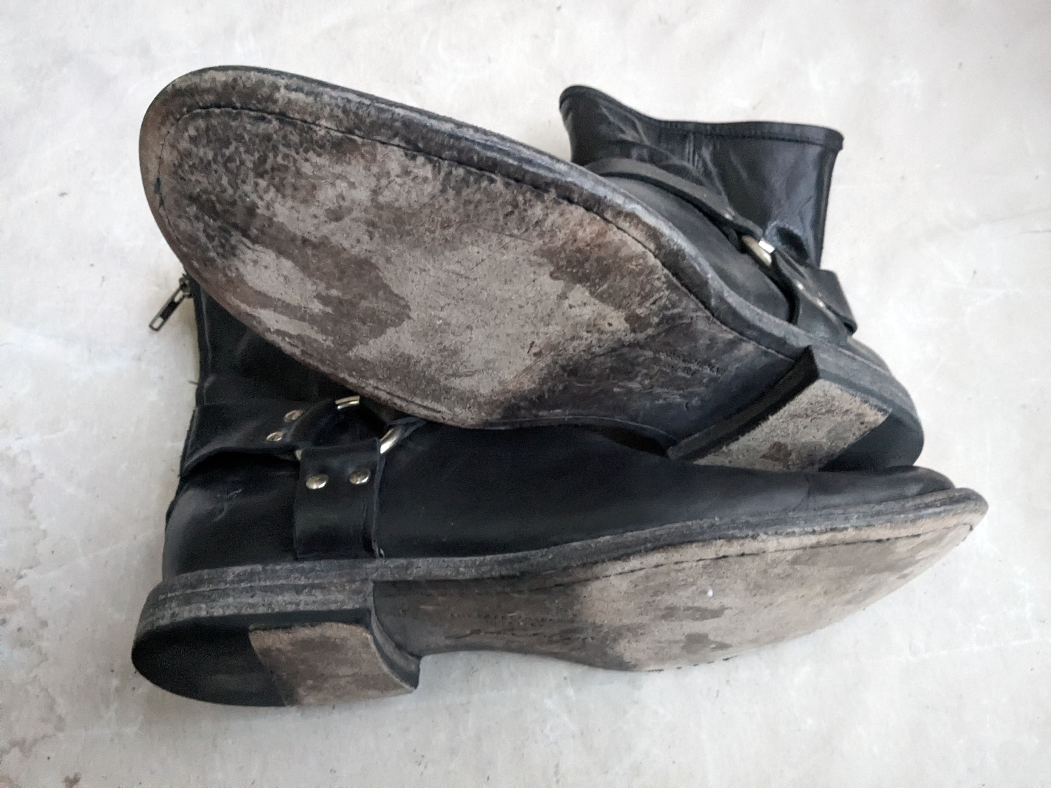 Frye Frye Harness Boots Black 9.5 D Leather Buckle Strap Size US 9.5 / EU 42-43 - 16 Thumbnail