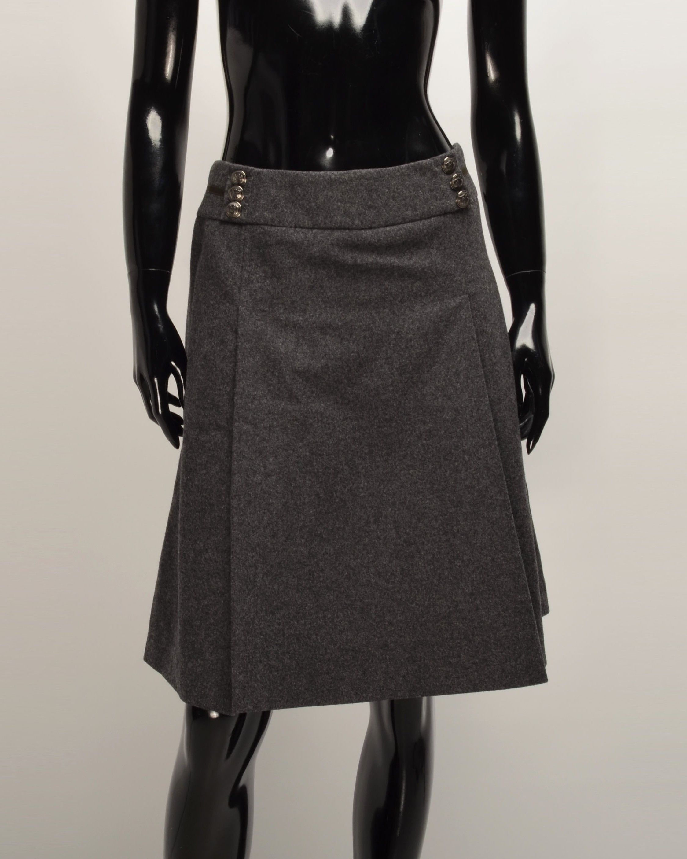 Weekend Max Mara Weekend Max Mara Gray Wool Blend A-line Skirt Size 30" / US 8 / IT 44 - 1 Thumbnail