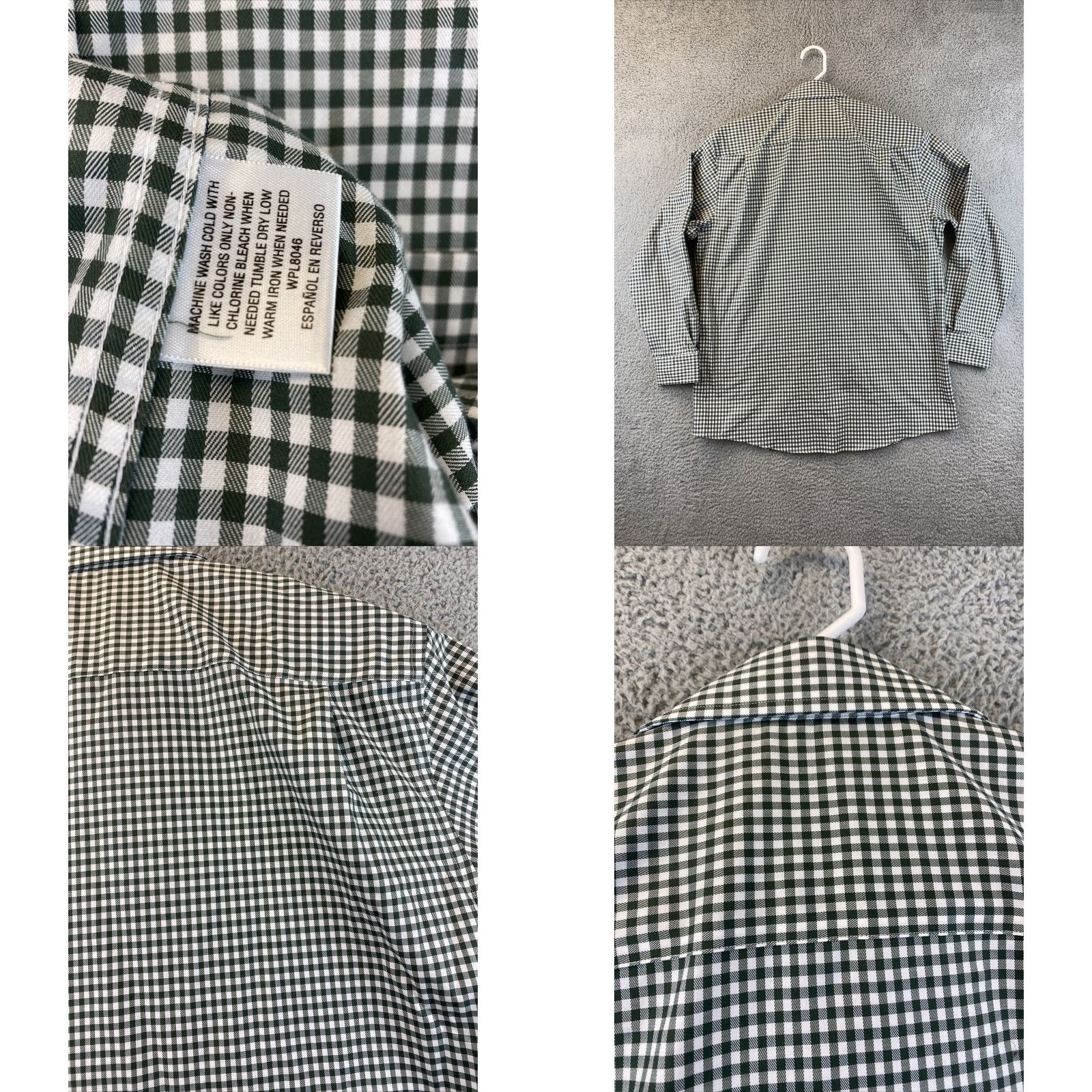 Tasso Elba Tasso Elba Dress Shirt Mens L 16-16 1/2 Long Sleeve Button Green Plaid Shirt Mens Large Green Tasso Elba Button-Up Cotton Collar Mens 79-16 Size 42R - 8 Thumbnail