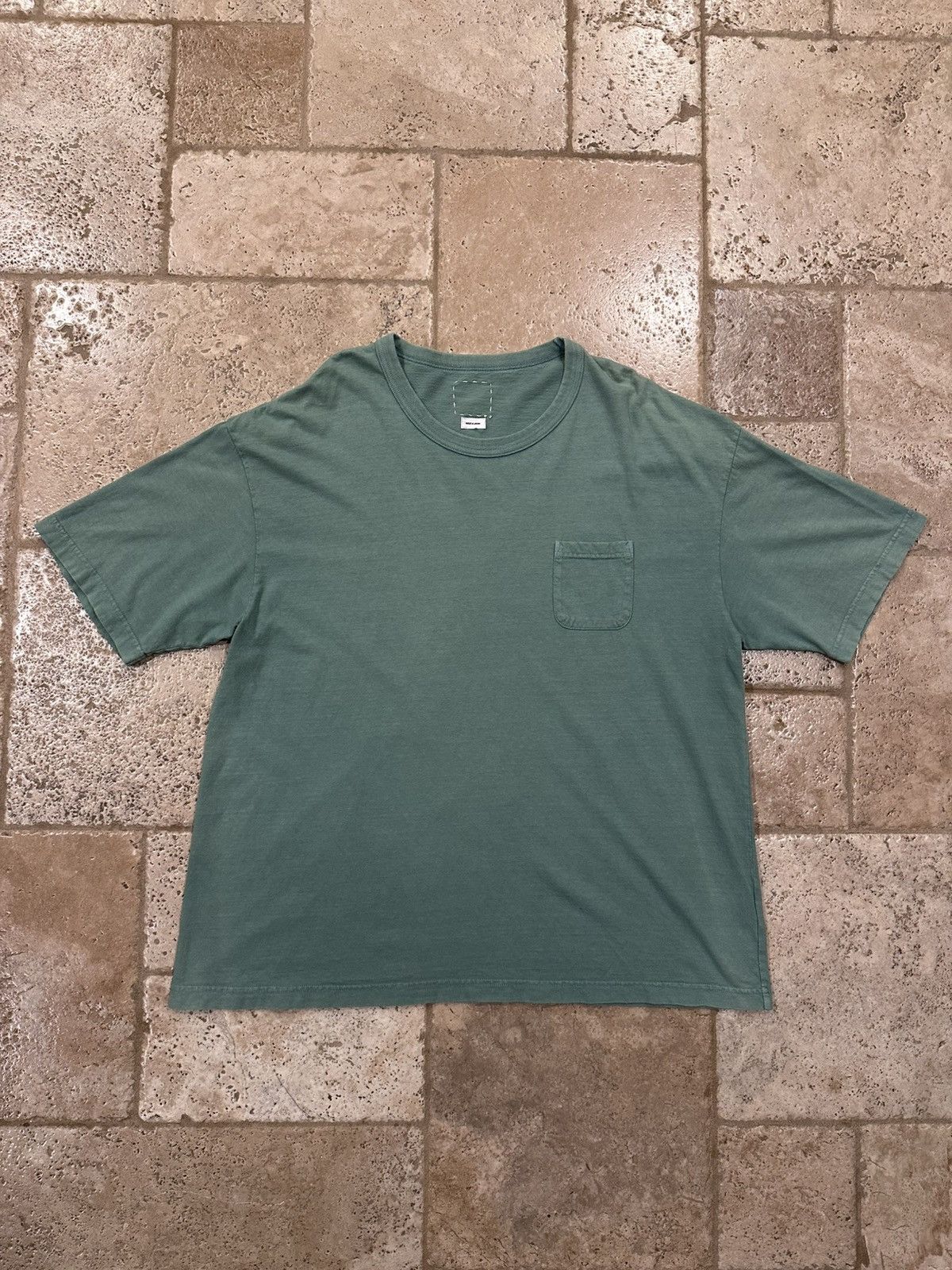 Japanese Brand Visvim Jumpo Amplus Green Pocket Short Sleeve T-Shirt Size US XXL / EU 58 / 5 - 12 Thumbnail