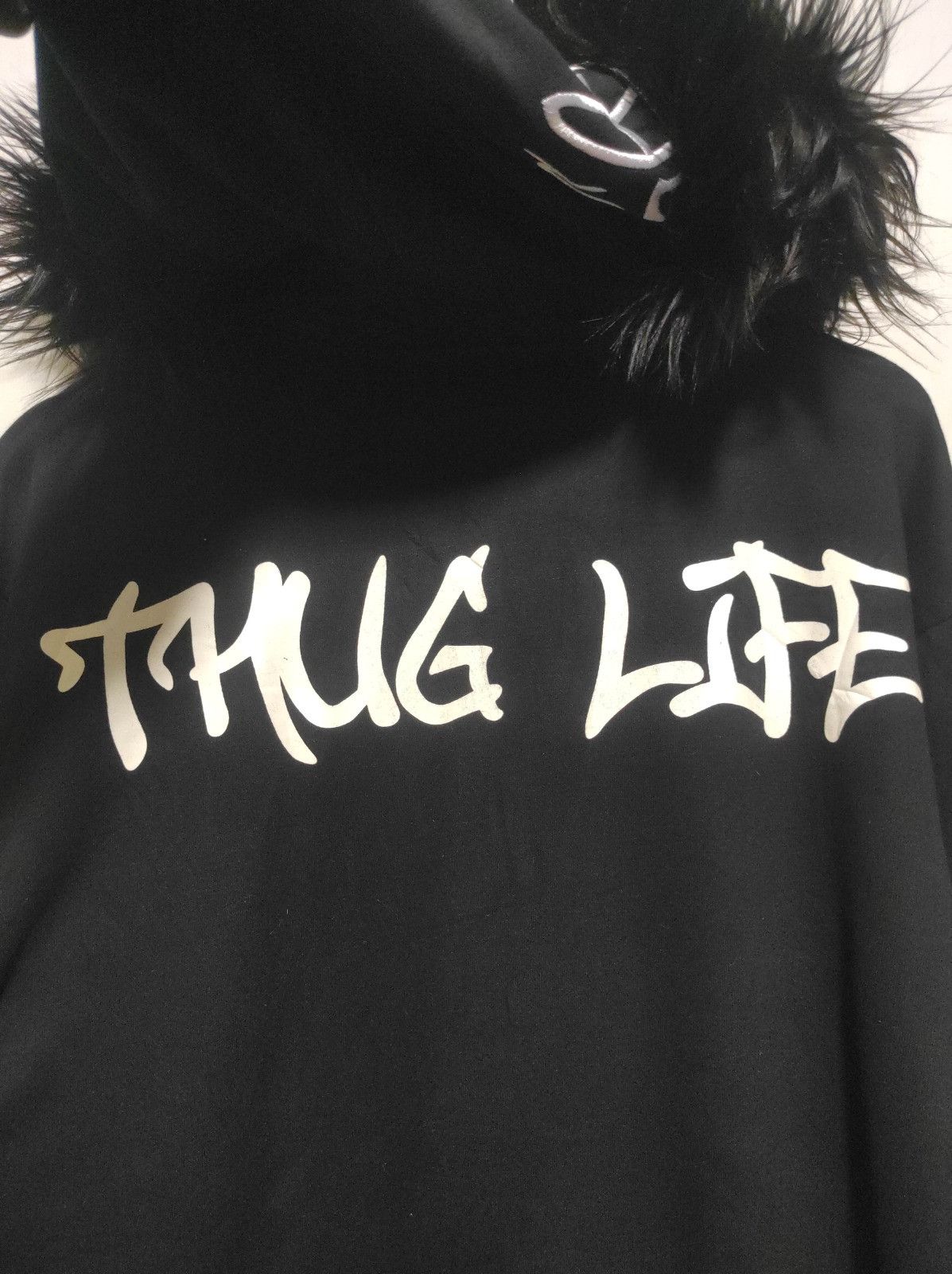 Japanese Brand Thug Life black zip fur hoodie ifsix LGB style Size US XL / EU 56 / 4 - 14 Thumbnail