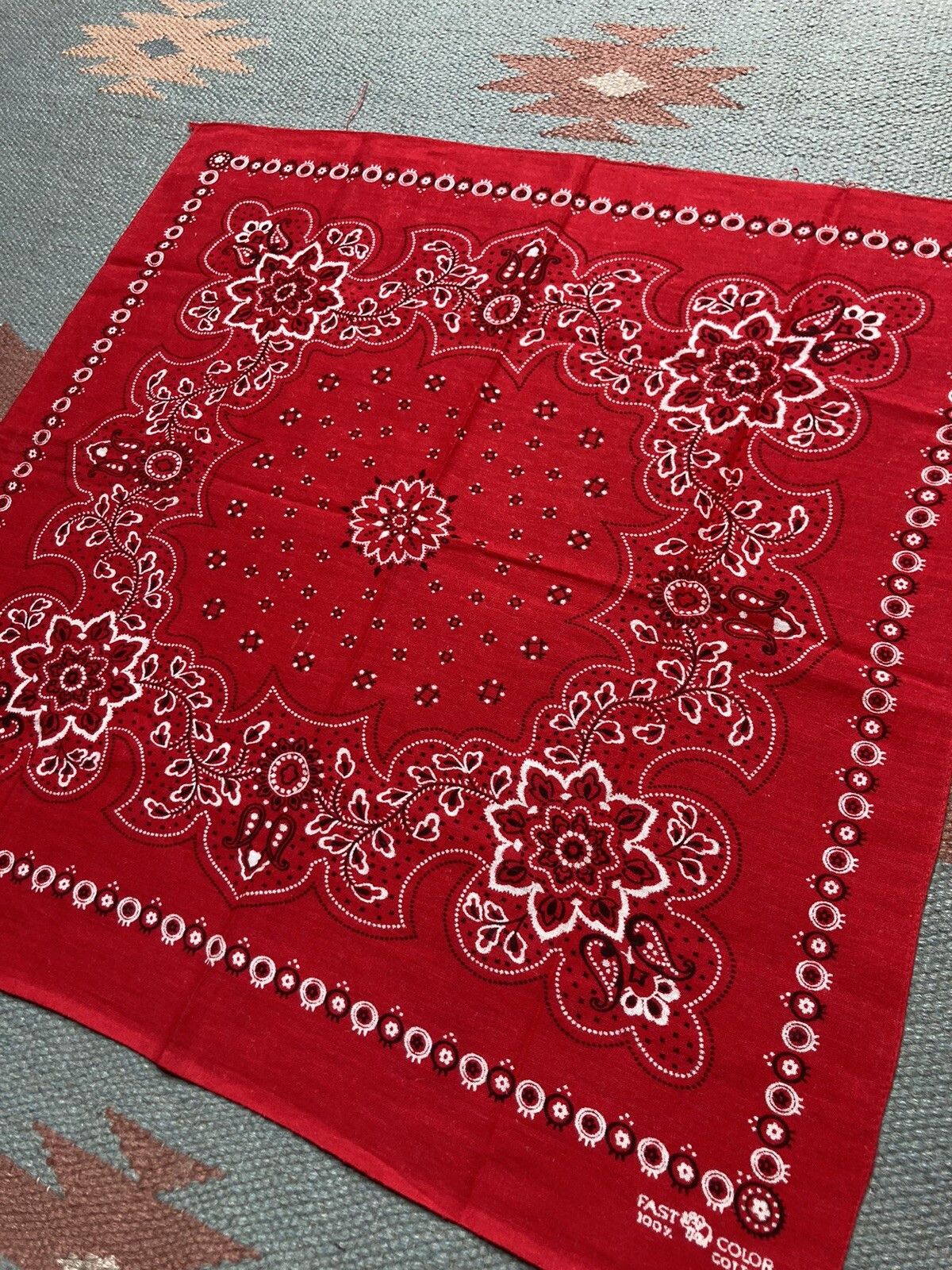 Vintage Vtg trunk up elephant bandana handkerchief paisley cotton Size ONE SIZE - 4 Thumbnail