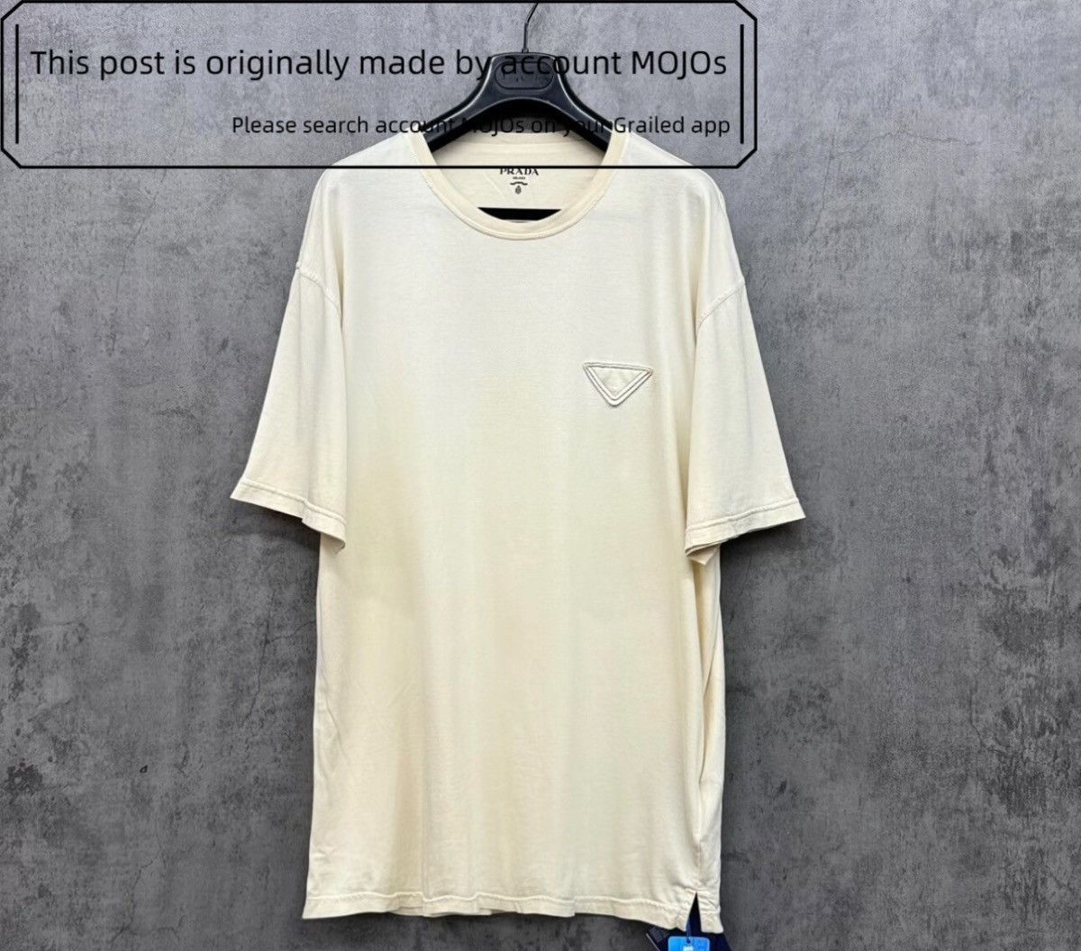 Prada Sz XXL Prada Triangle Logo Patch Fade Yellow Tee mojos18054 Size US XXL / EU 58 / 5 - 1 Thumbnail
