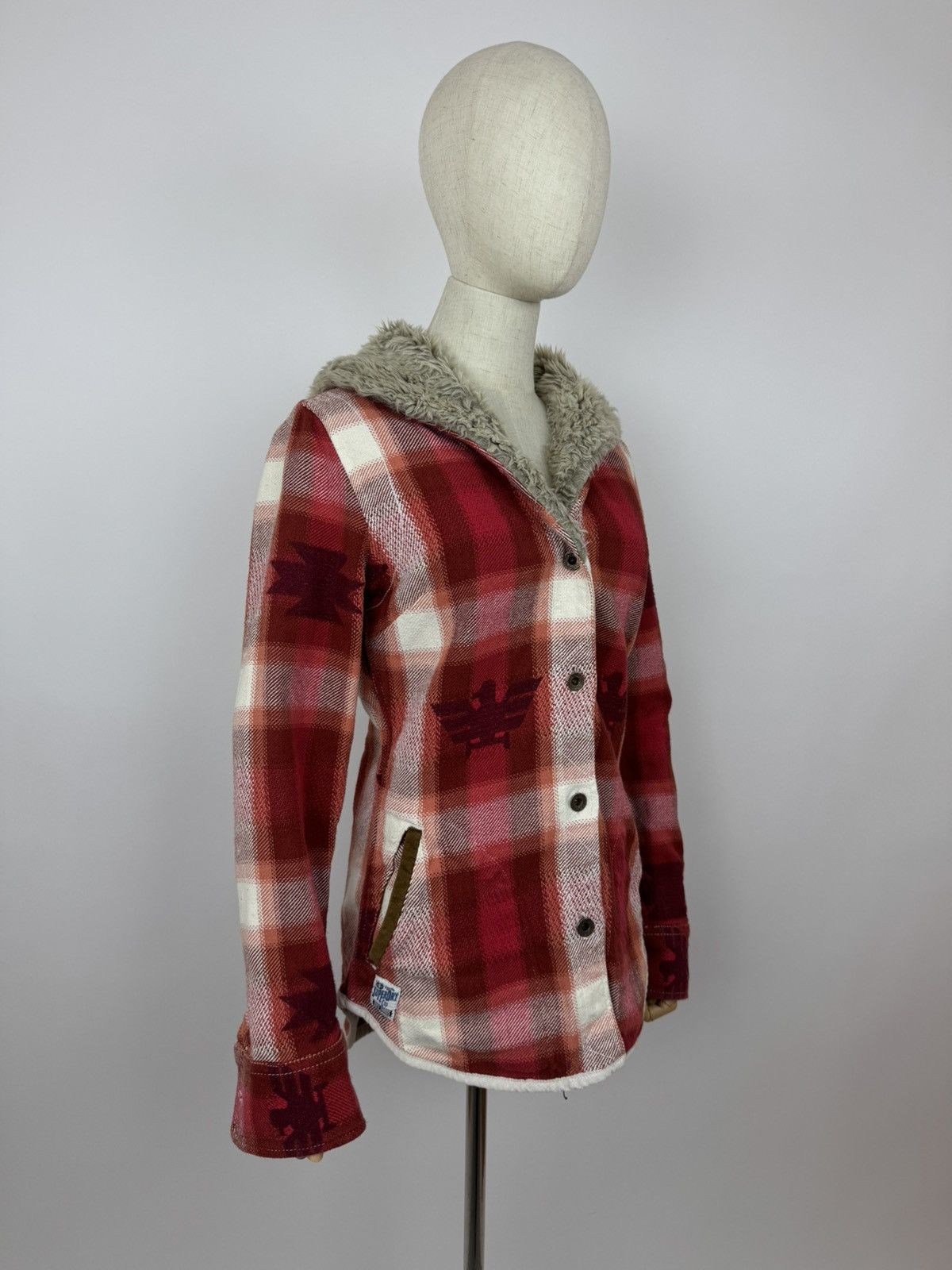 Superdry Superdry Aztec Shirt With Fur Trim Womens Overshirt Size M Size M / US 6-8 / IT 42-44 - 3 Thumbnail