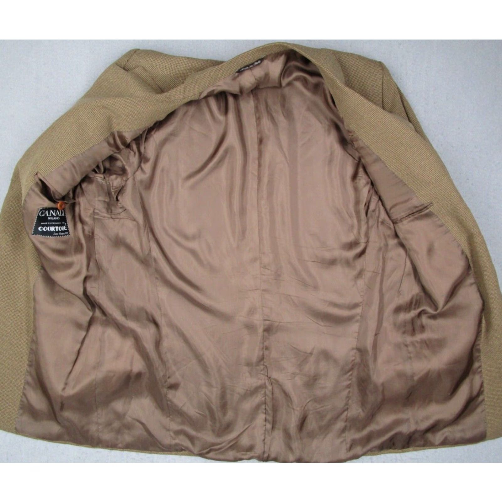 Canali Canali Milano Brown Wool Silk Blazer Mens 44L 3 Button Single Breasted Sport Coat Made in Italy Size 44R - 5 Thumbnail
