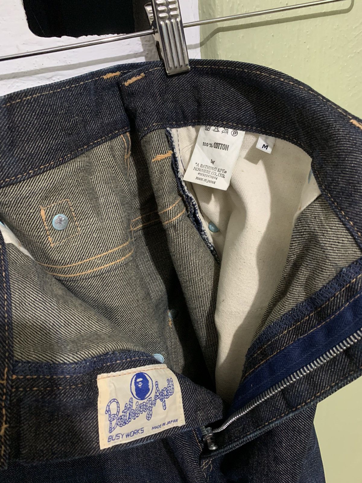 Bape Vintage A Bathing Ape - Buckle Back Selvedge Denim Size US 33 - 6 Thumbnail