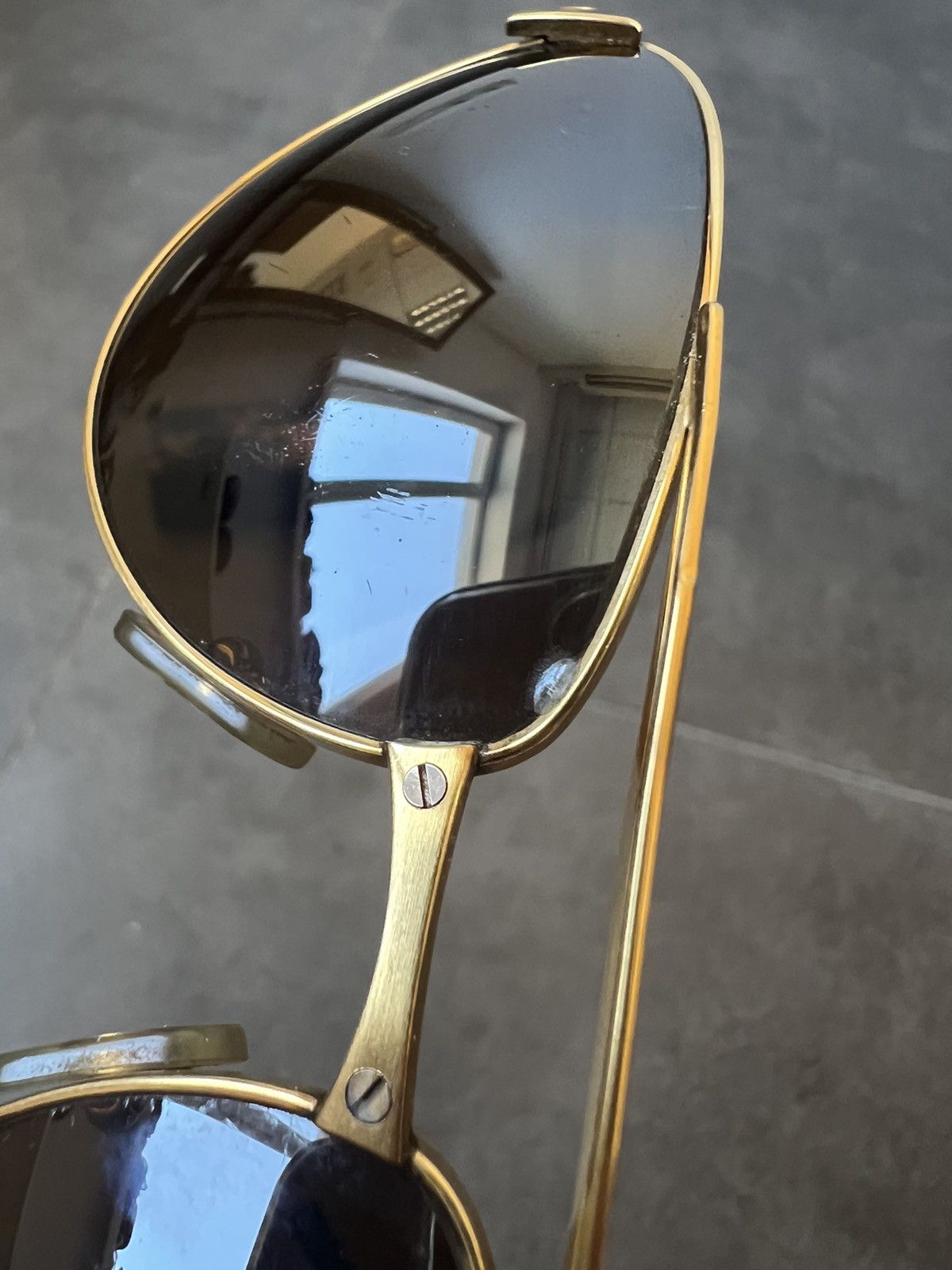 Cartier × Vintage Vintage Cartier Edition Santos-Dumont golden plated glasses Size ONE SIZE - 18 Thumbnail
