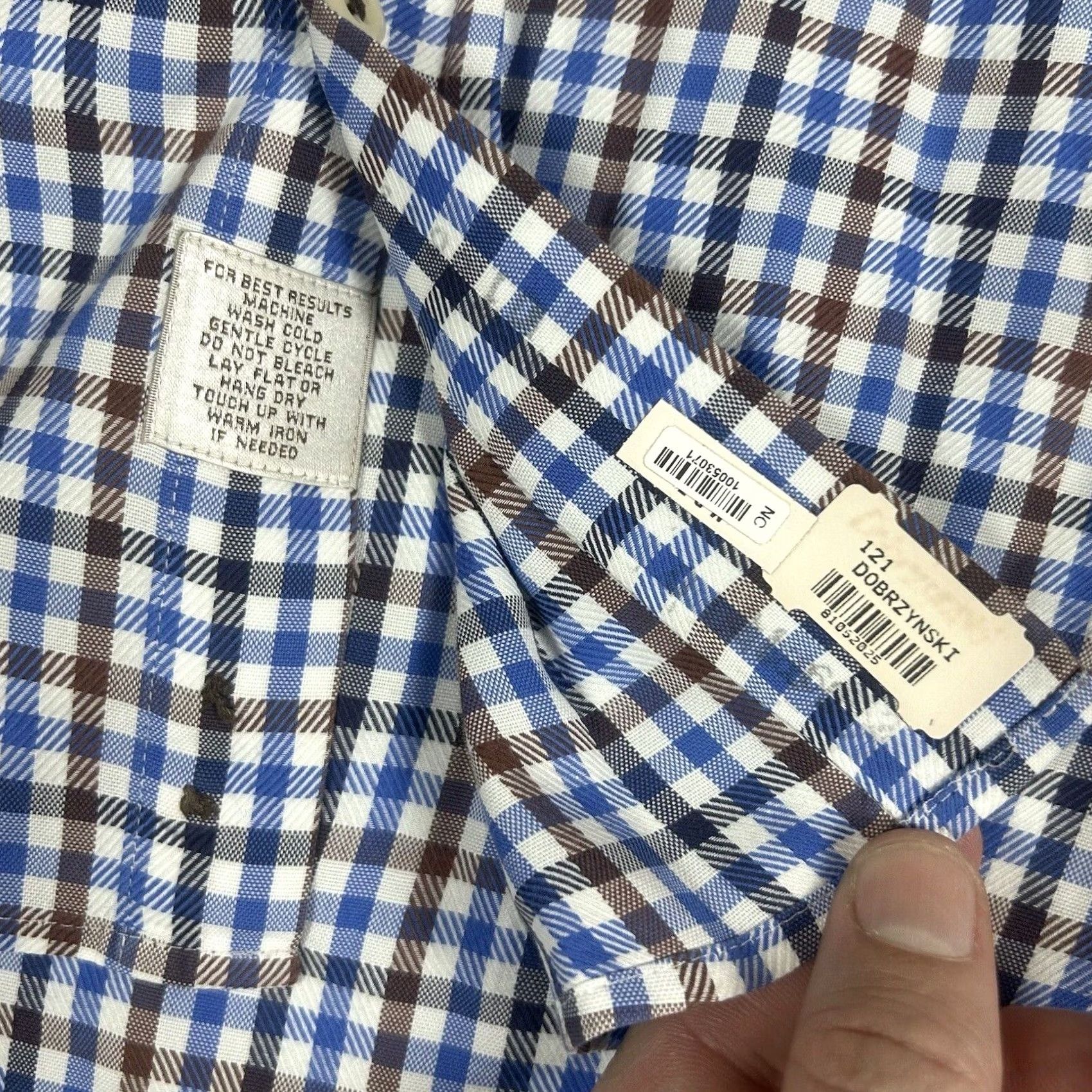 Peter Millar Peter Millar Blue Gingham Check Mens Shirt Size Medium Long Sleeve Cotton Button-Up Size US M / EU 48-50 / 2 - 4 Thumbnail