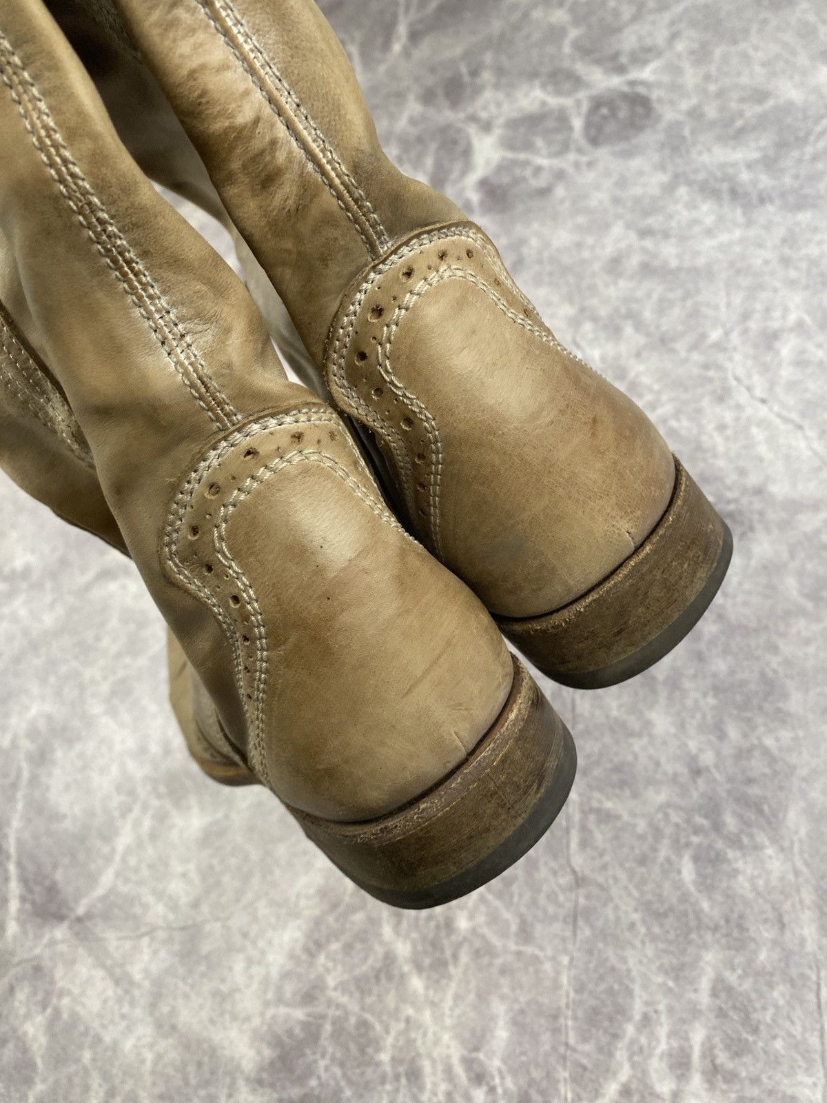 Sancho Boots Sancho Boots leather western knee-high boots beige size: 38 Size US 8 / IT 38 - 14 Thumbnail