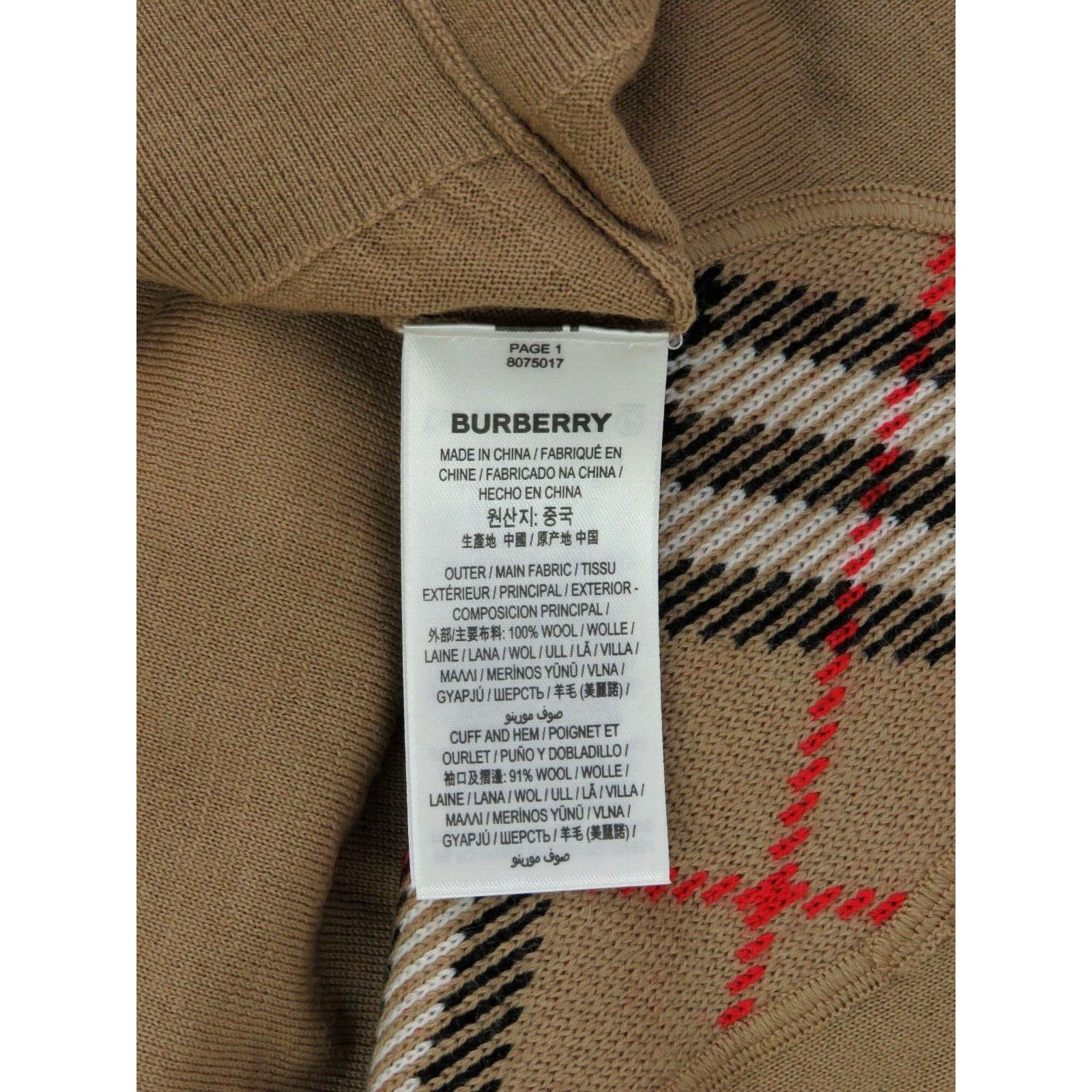 Burberry BEMPTON CAMEL WOOL ELBOW CHECK PATCHES PULLOVER SWEATER S Size S / US 4 / IT 40 - 10 Thumbnail