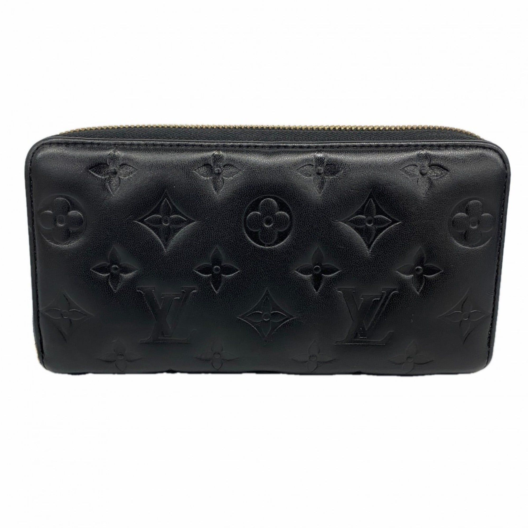 Louis Vuitton Monogram Embossed Zippy Wallet M81510 Noir Women's