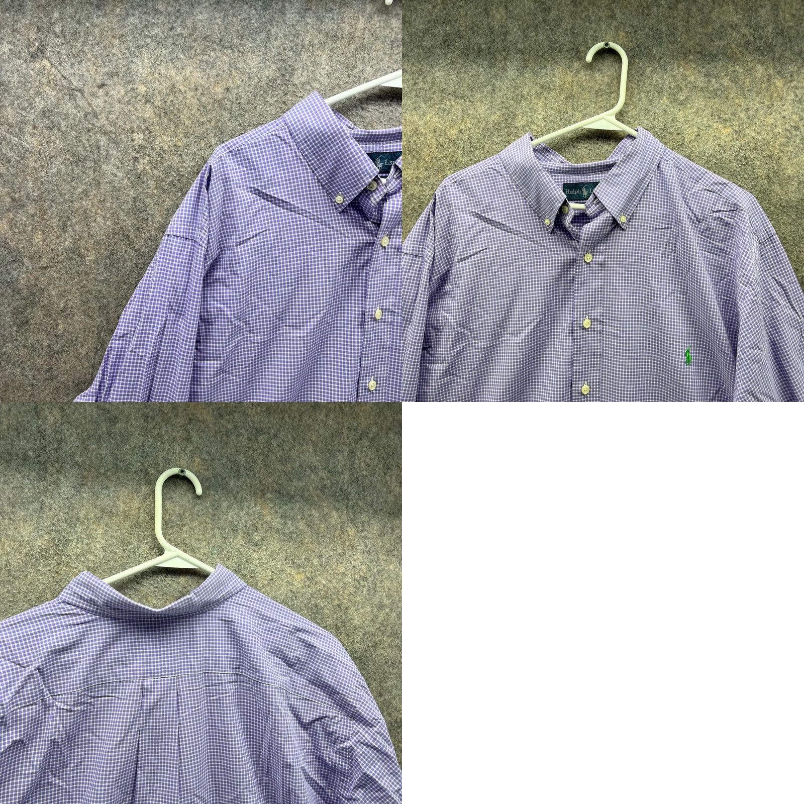 Ralph Lauren VINTAGE Ralph Lauren Shirt Men 2XB Gingham Purple Pony Button Down Classic Fit 2XB Purple Boys? Size US XXL / EU 58 / 5 - 8 Thumbnail