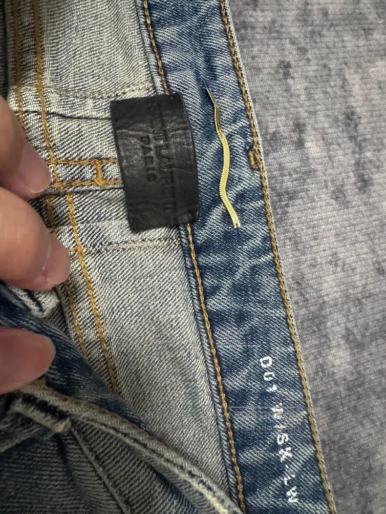 Saint Laurent Paris Saint Laurent Paris Light Blue Destroyed One Slash Jeans Size US 30 / EU 46 - 6 Thumbnail