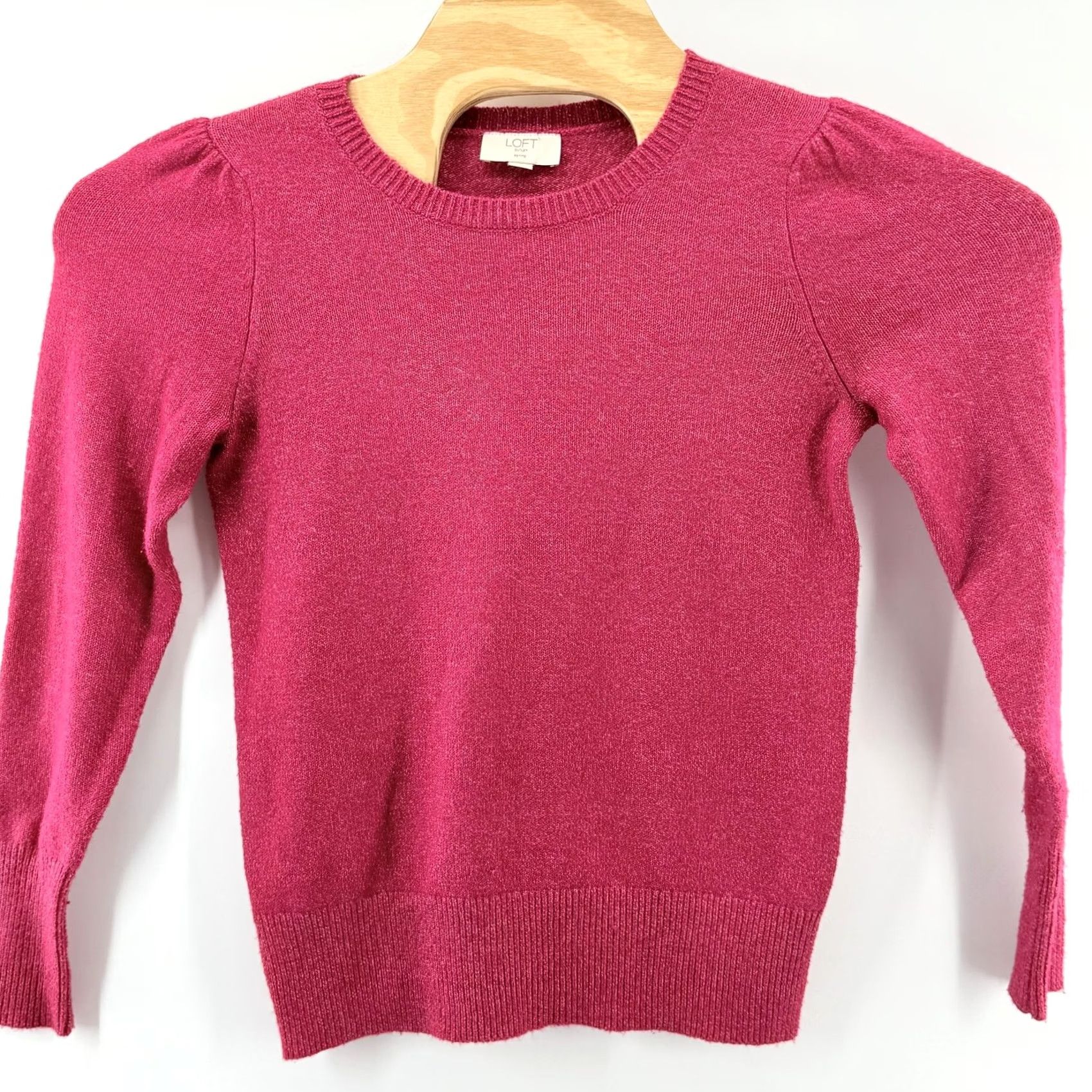 Loft VINTAGE LOFT Outlet Sweater Womens XS Petite Puff Shoulder Pullover Soft Cozy Knit Size XS / US 0-2 / IT 36-38 - 2 Thumbnail
