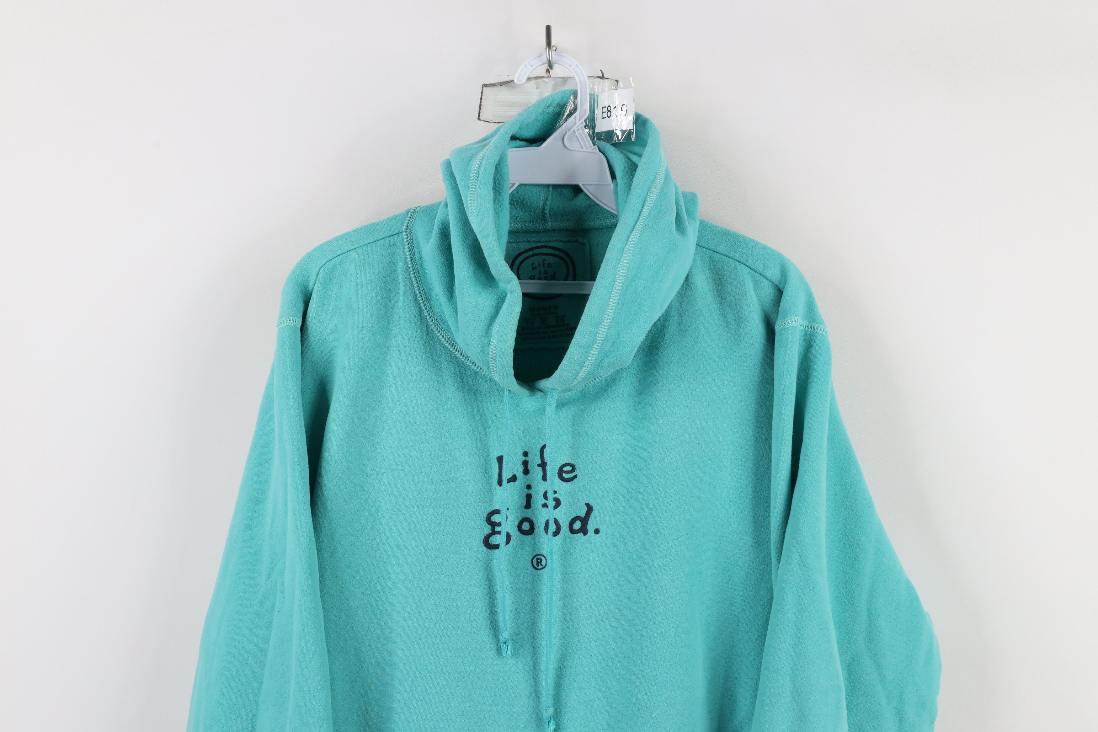 Life is Good × Vintage Life Is Good Distressed Spell Out Hoodie Sweatshirt Blue Size XL / US 12-14 / IT 48-50 - 2 Thumbnail
