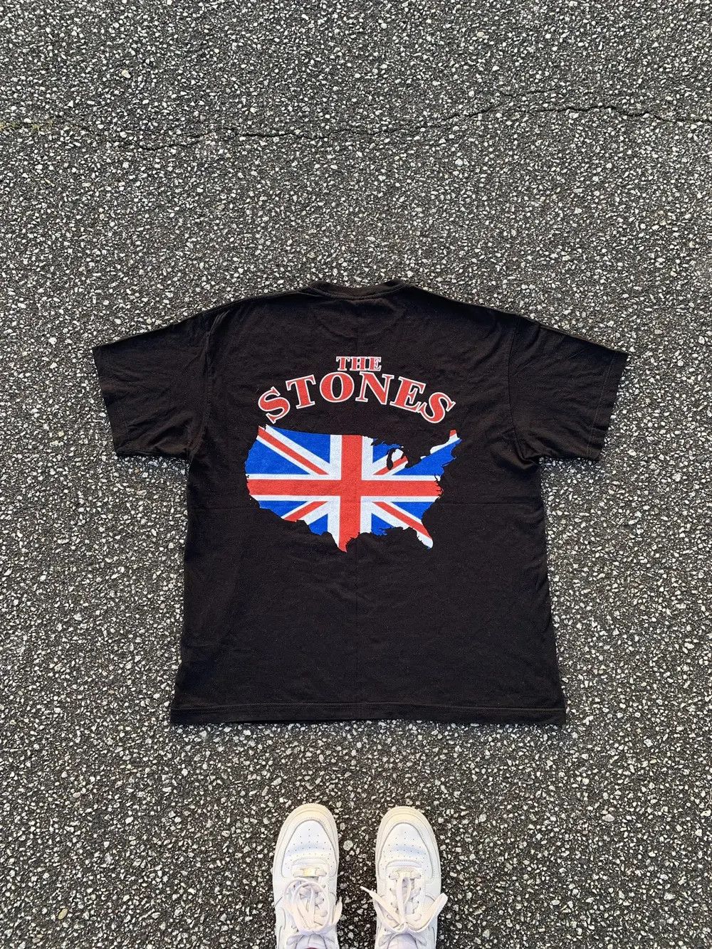 Band Tees × Vintage Vintage 00s The Rolling Stones Band Flag Logo Tshirt Tee Size US XL / EU 56 / 4 - 1 Thumbnail