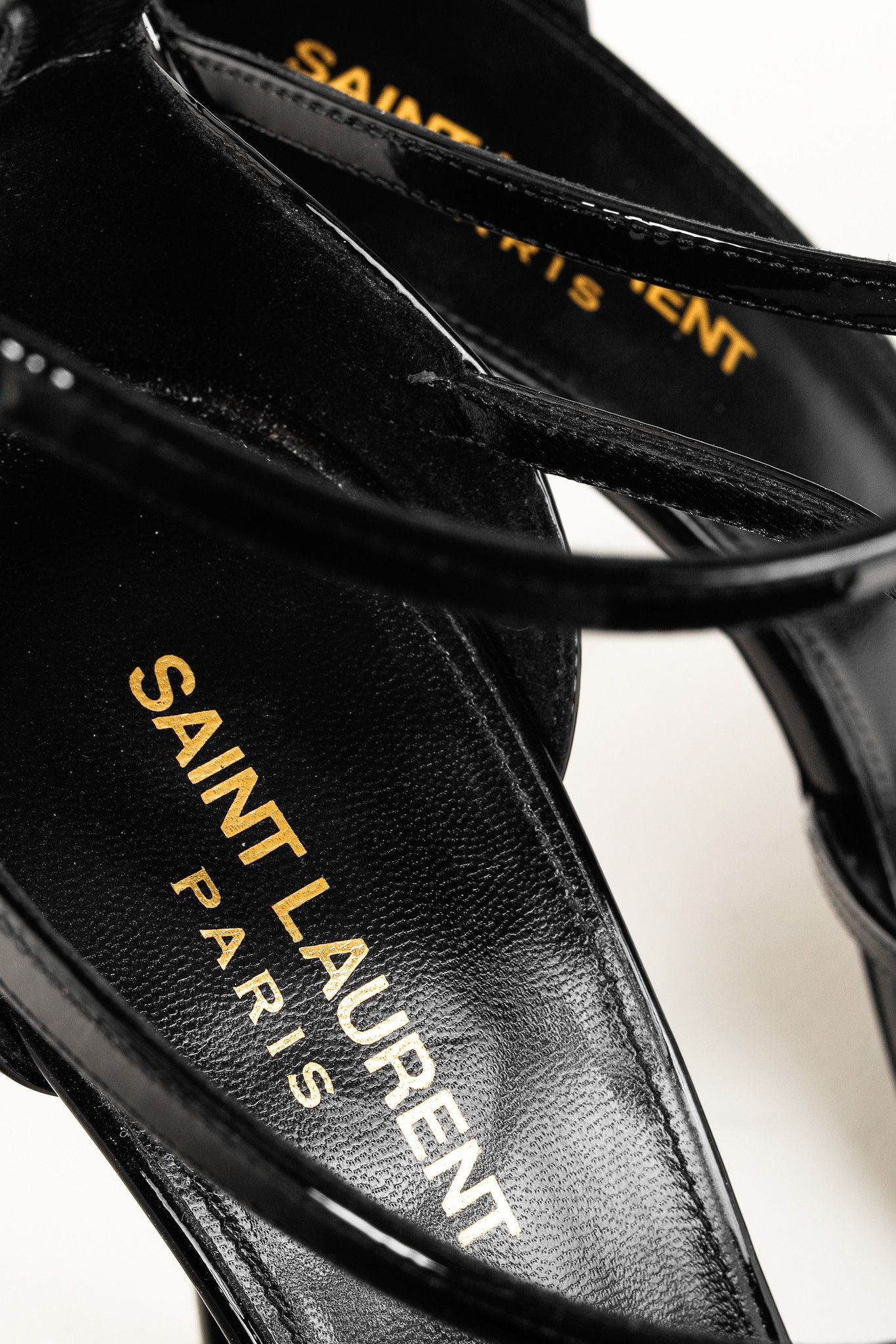 Saint Laurent Paris Saint Laurent Cassandra Sandal in Black Patent Leather Size US 8 / IT 38 - 10 Thumbnail