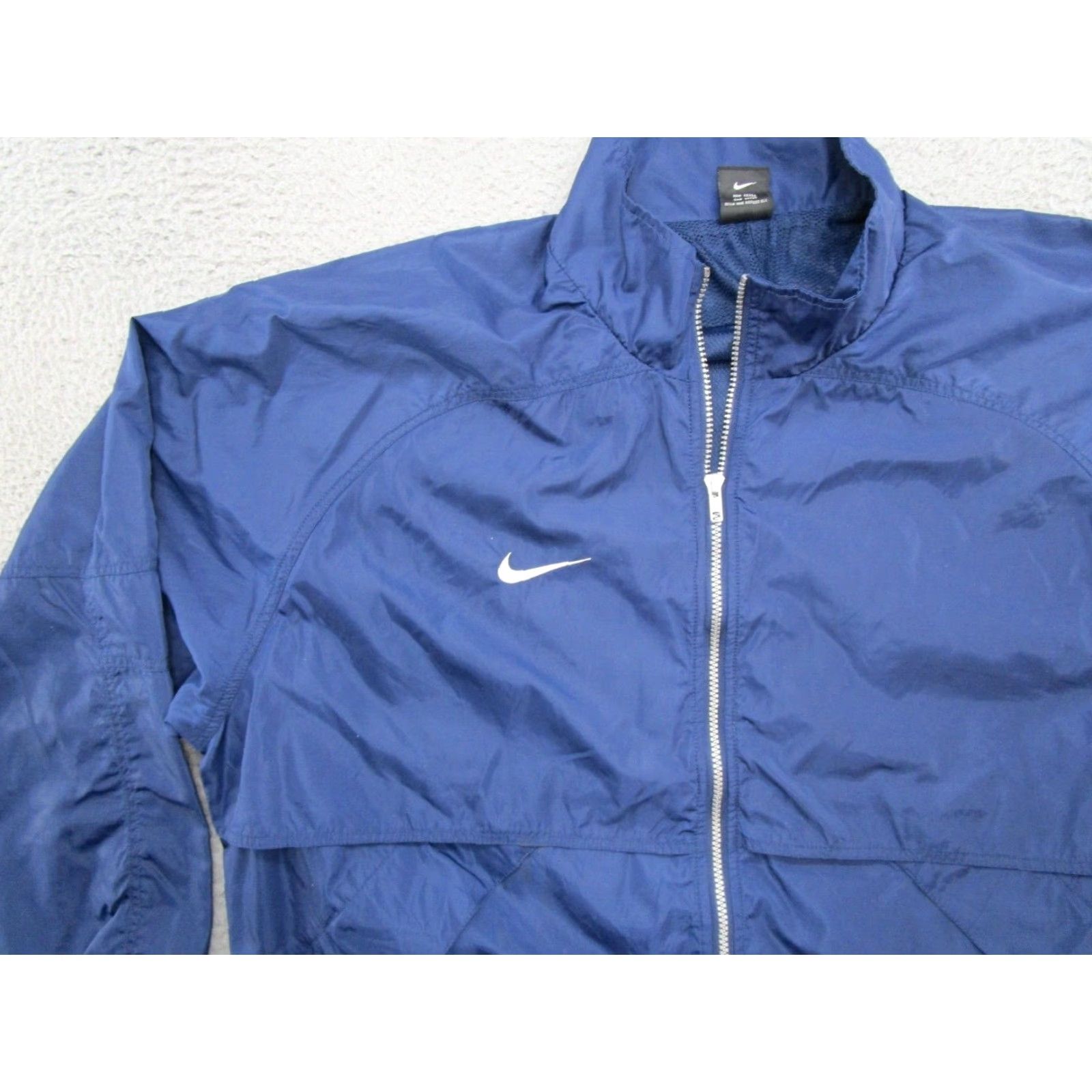 Nike VINTAGE Nike Team Swoosh Windbreaker Jacket Men's Blue 2XL Full Zip Windbreaker Nike Swoosh 90s Sports Jacket Mens Blue 2XL Read Size US XXL / EU 58 / 5 - 4 Thumbnail