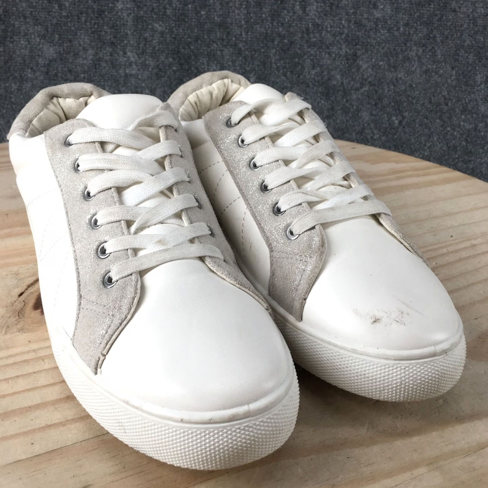 Alife Lust For Life Womens 9 Low Top Sneakers White Faux Leather Lace Up Casual Shoes Size M / US 6-8 / IT 42-44 - 3 Thumbnail