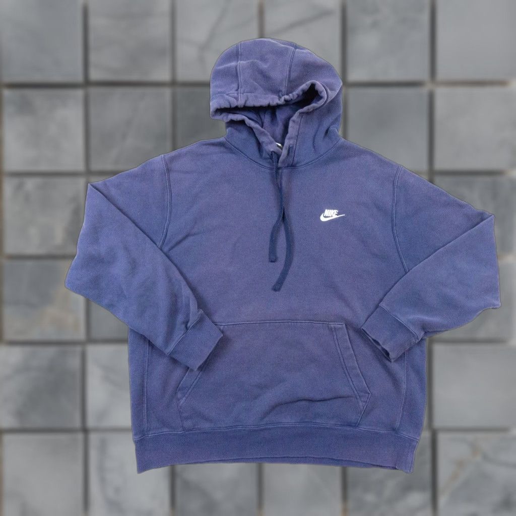 Nike Nike Sweatshirt Mens Blue Large Hoodie Pullover Swoosh Sweater Adult Faded Size US L / EU 52-54 / 3 - 1 Thumbnail