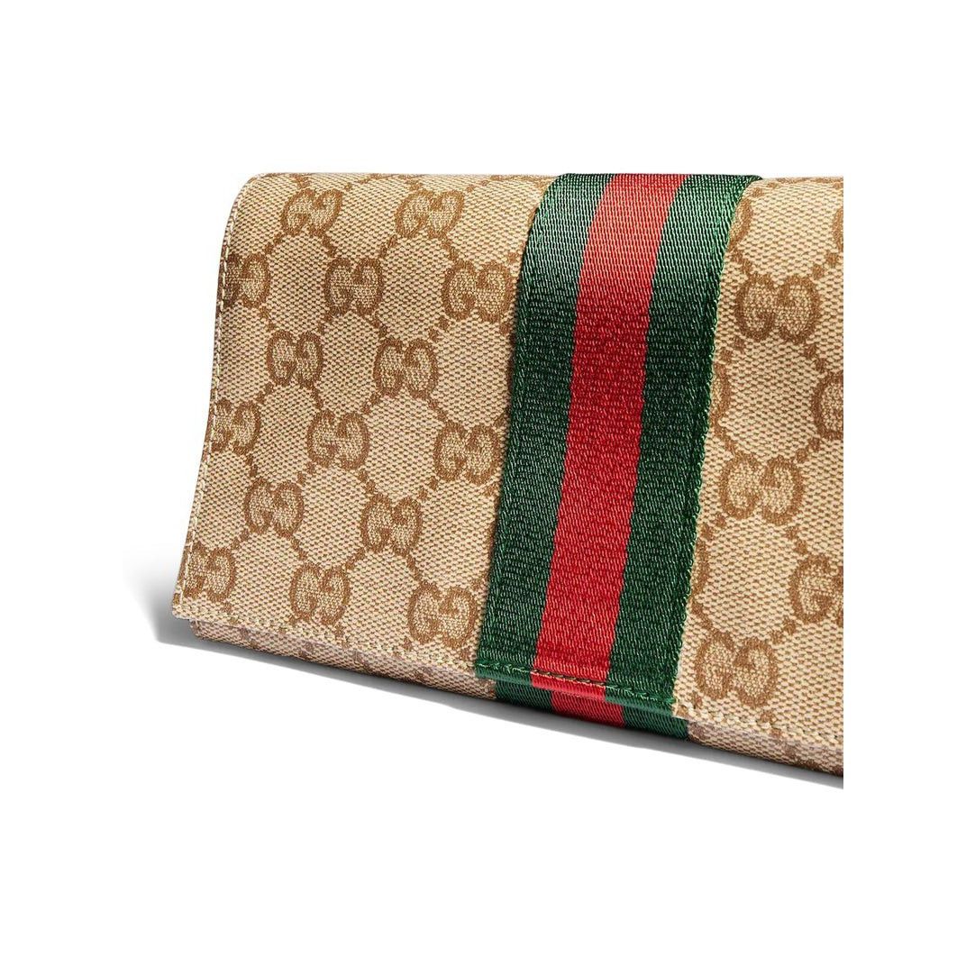 Gucci GUCCI $980 Sand/Brown Small Web Pouch New & Authentic Size ONE SIZE - 4 Thumbnail