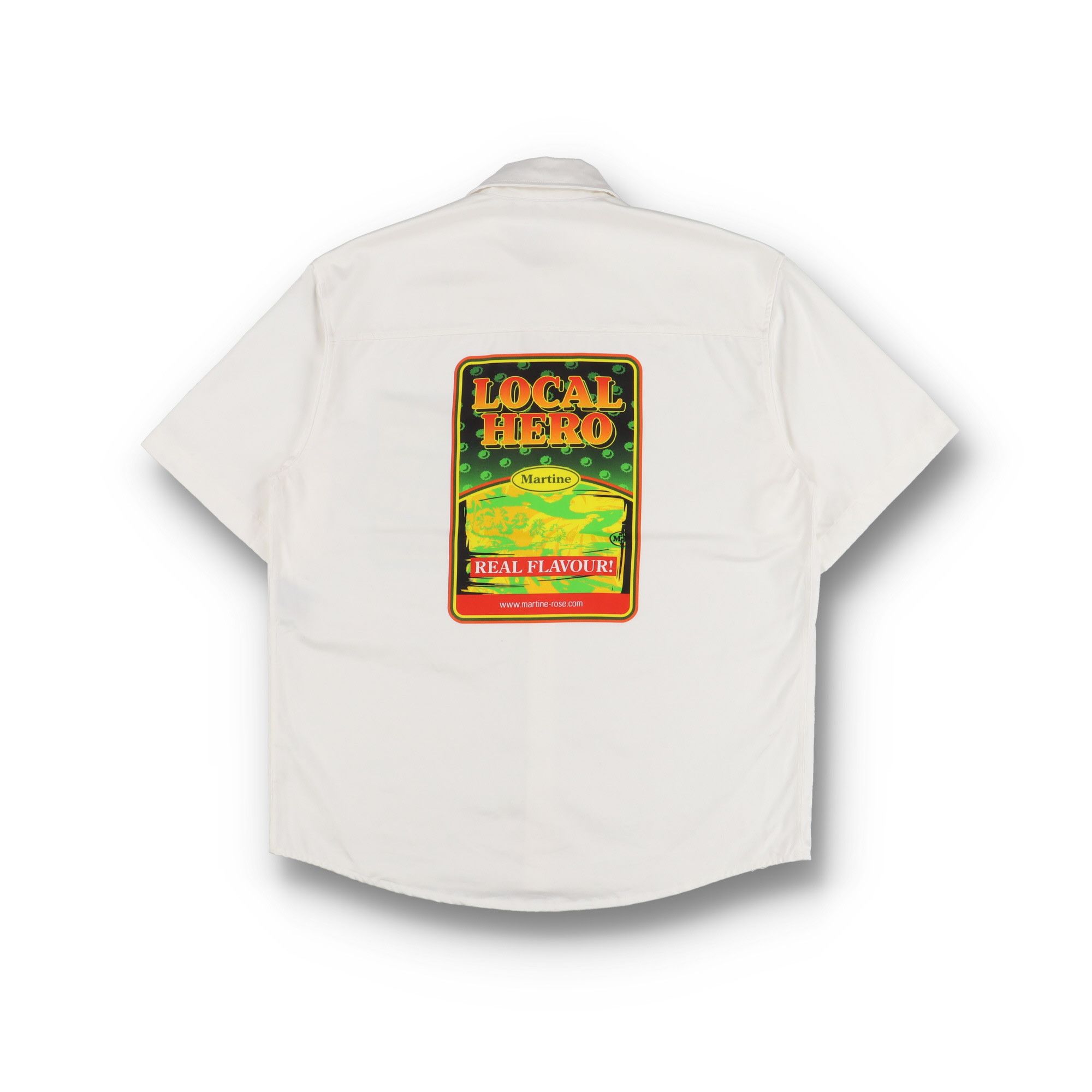 Martine Rose White Local Hero Logo Oversized Short Sleeve Shirt Size S / US 4 / IT 40 - 7 Thumbnail