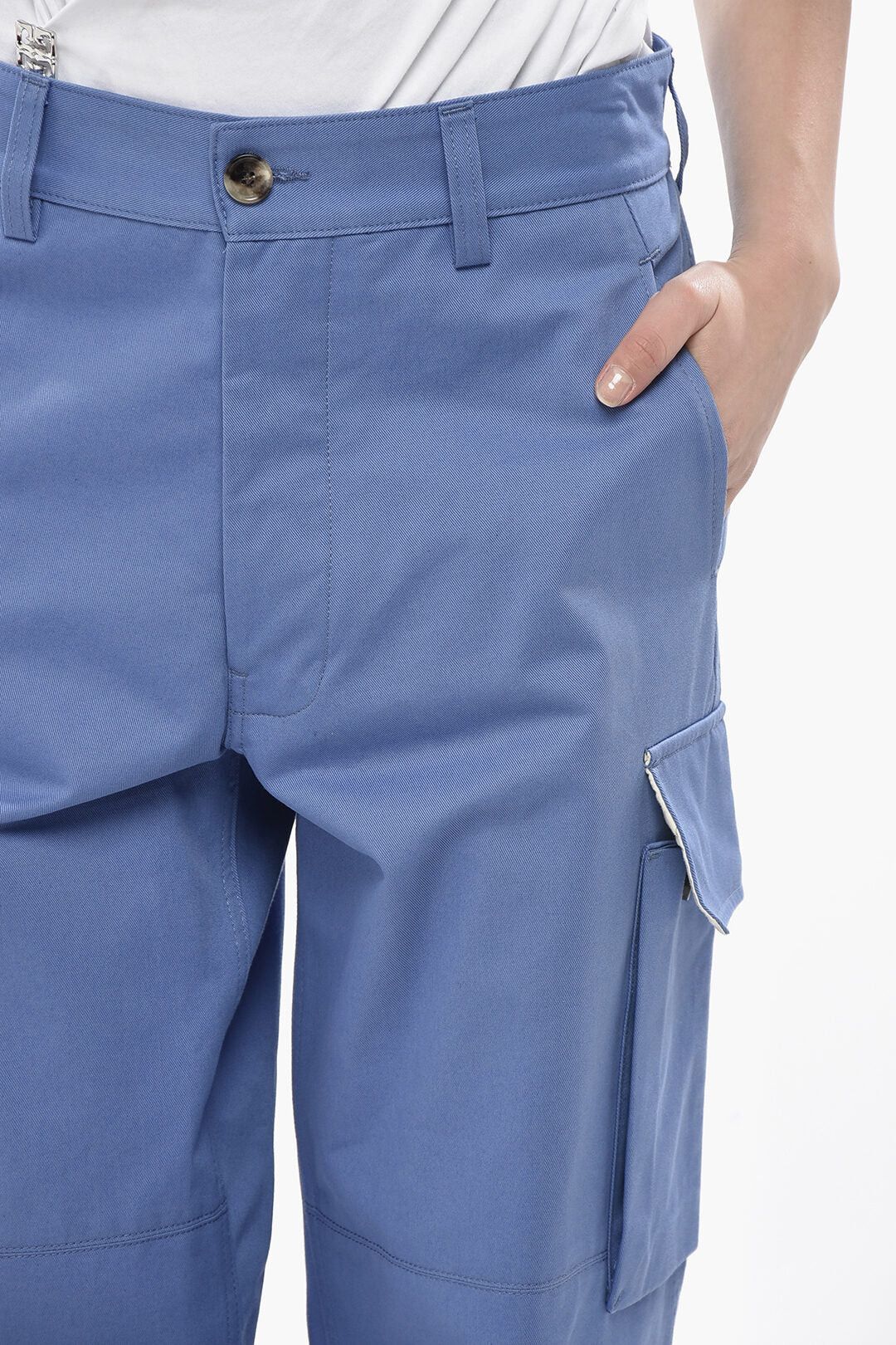 Marni og1mm0326 Organic Cotton Cargo Pant in Light Blue Size 32" / US 10 / IT 46 - 3 Thumbnail