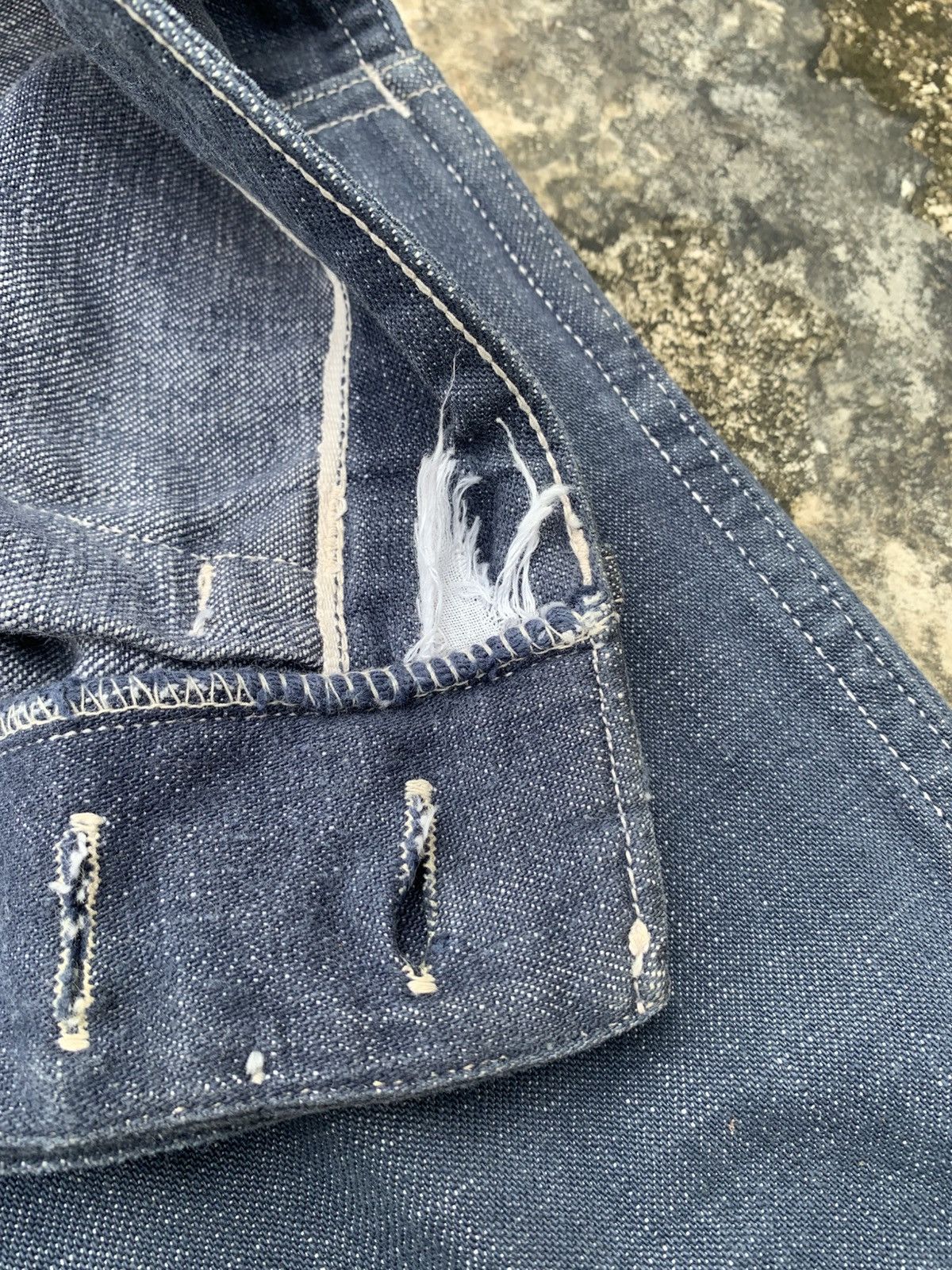 Vintage Vintage 60's Unknown Branded Blue Jeans Size US 31 - 7 Thumbnail