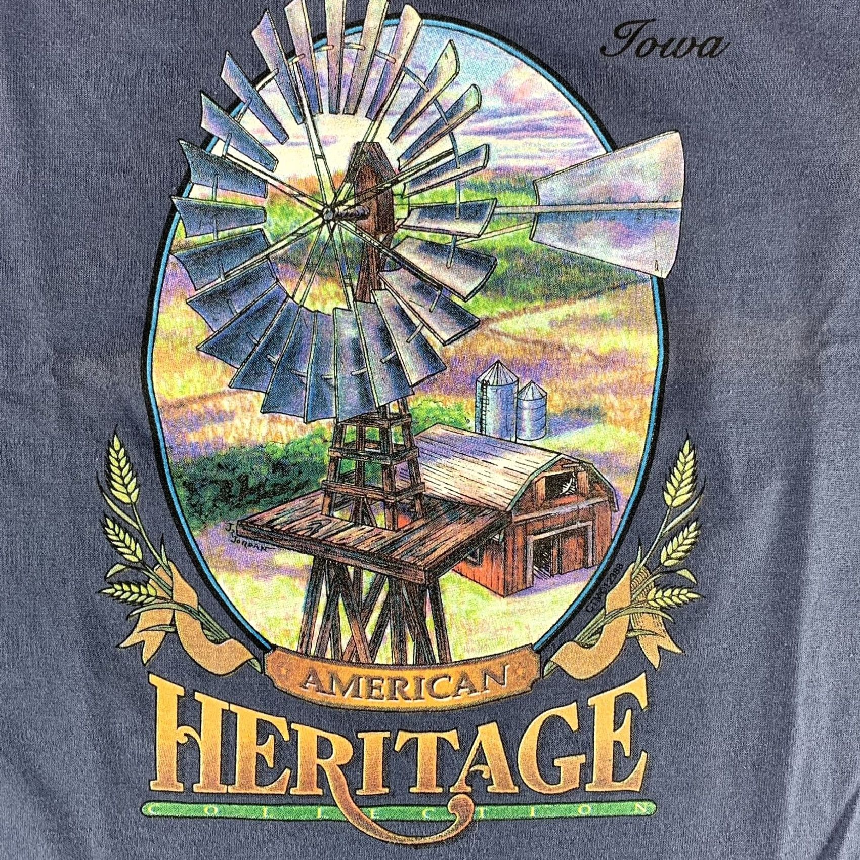 Vintage VINTAGE AMERICAN HERITAGE T-SHIRT IOWA BEST FOTL Men M/L USA Made Blue Single Stitch Shirt Mens Blue Iowa 90s Size US L / EU 52-54 / 3 - 2 Thumbnail